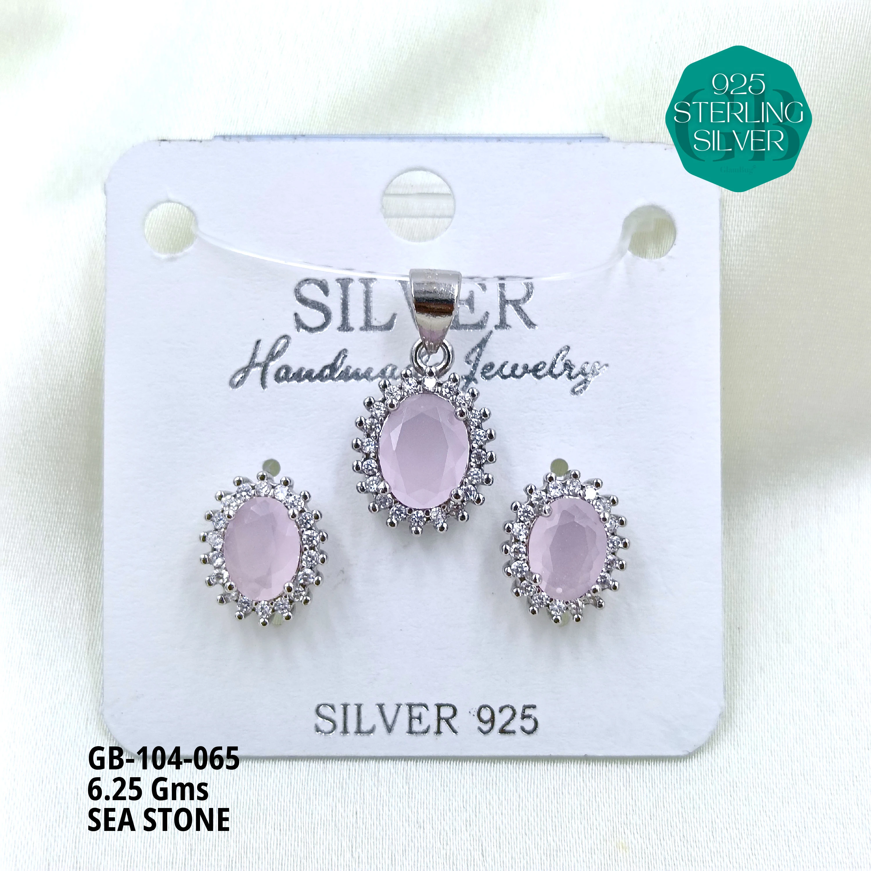 ICE CRUSH PENDANT SETS - Premium 925 Silver Jewellery - SKU: GB-104-065 - Hyderabad Silver Importers