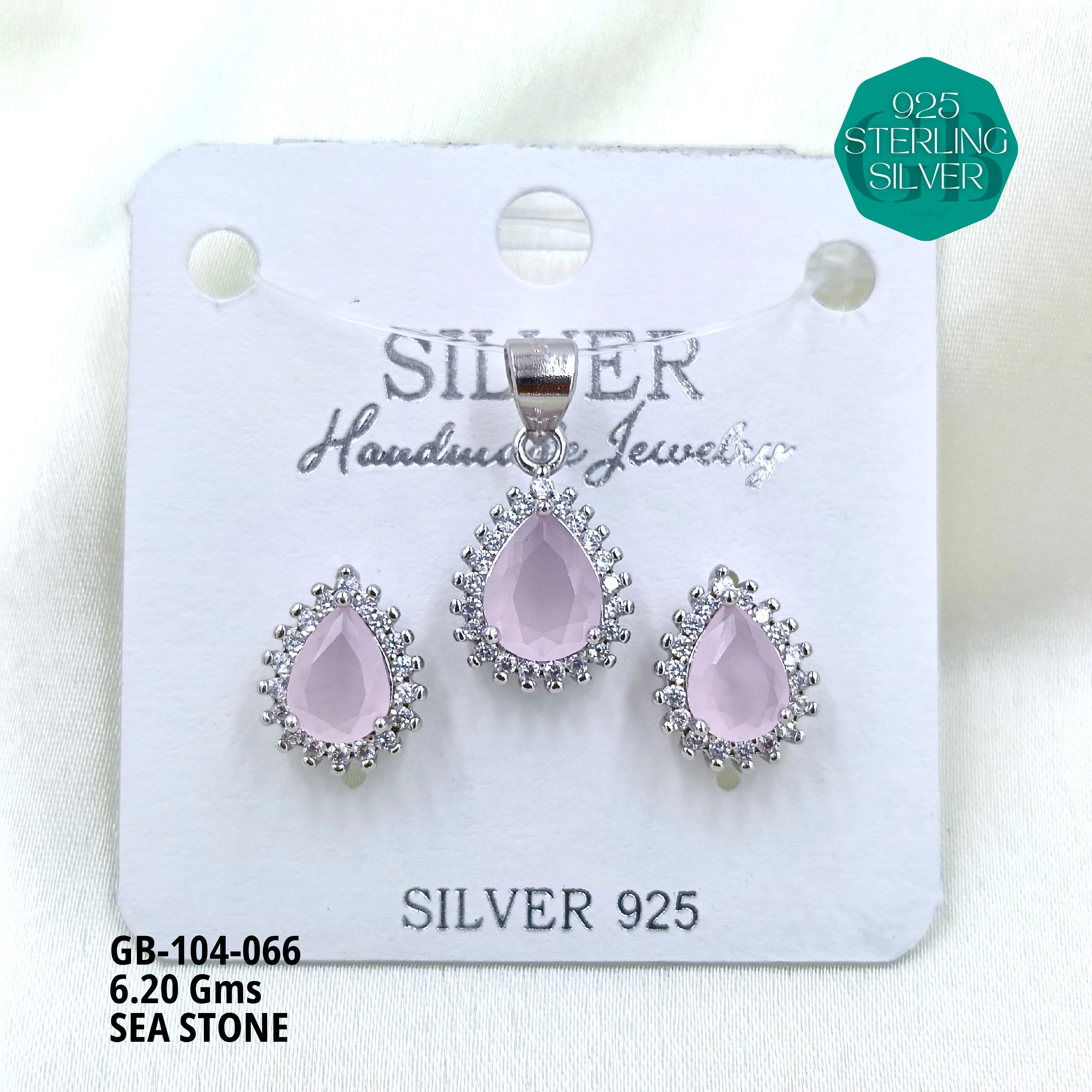 ICE CRUSH PENDANT SETS - Premium 925 Silver Jewellery - SKU: GB-104-066 - Hyderabad Silver Importers