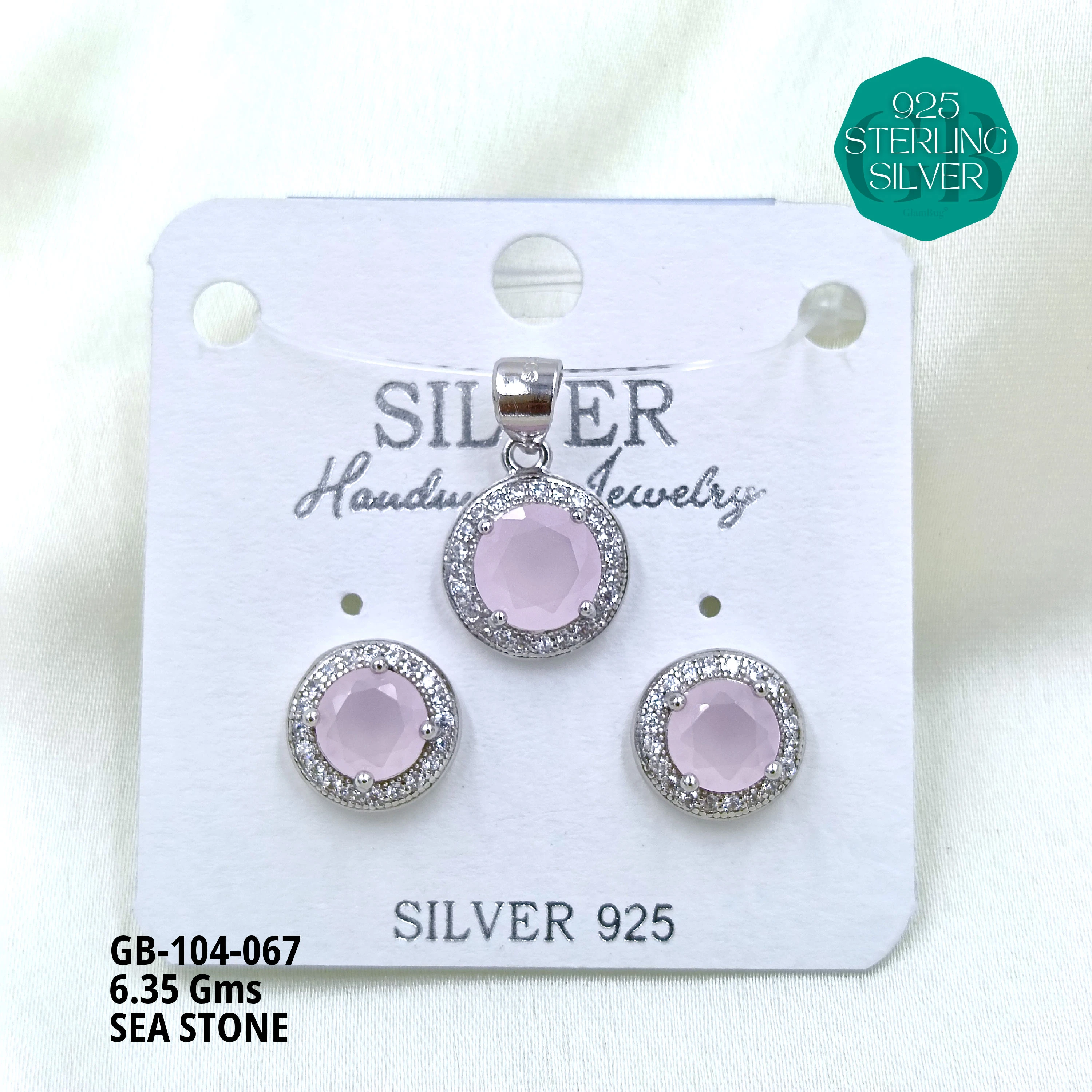 ICE CRUSH PENDANT SETS - Premium 925 Silver Jewellery - SKU: GB-104-067 - Hyderabad Silver Importers