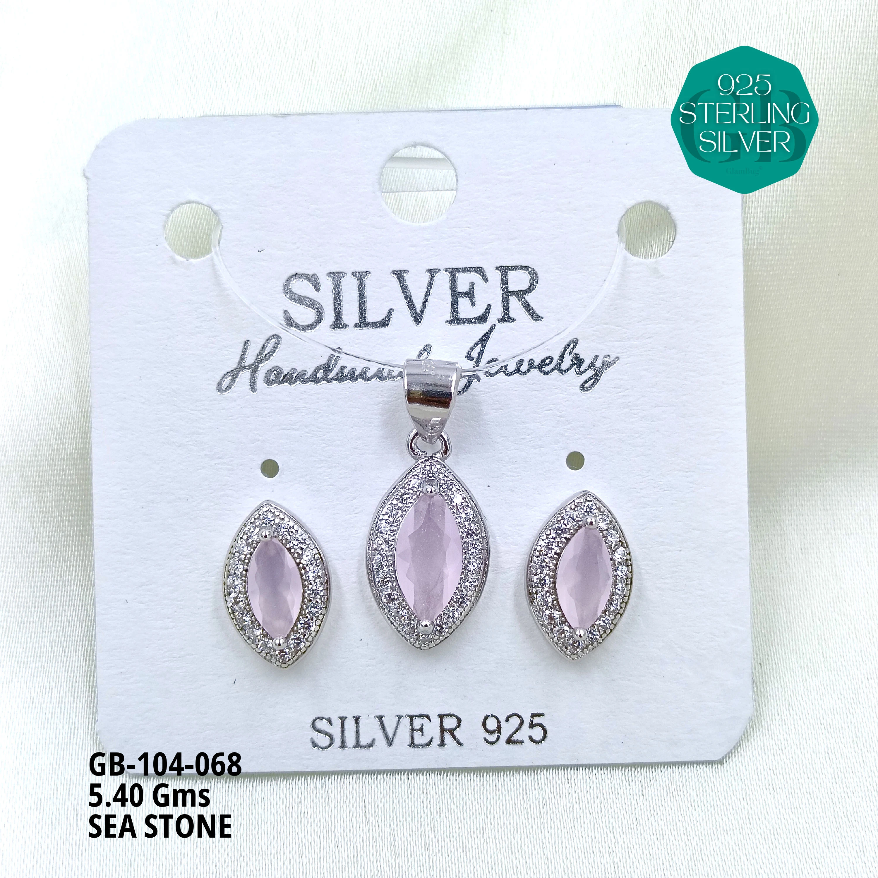 ICE CRUSH PENDANT SETS - Premium 925 Silver Jewellery - SKU: GB-104-068 - Hyderabad Silver Importers