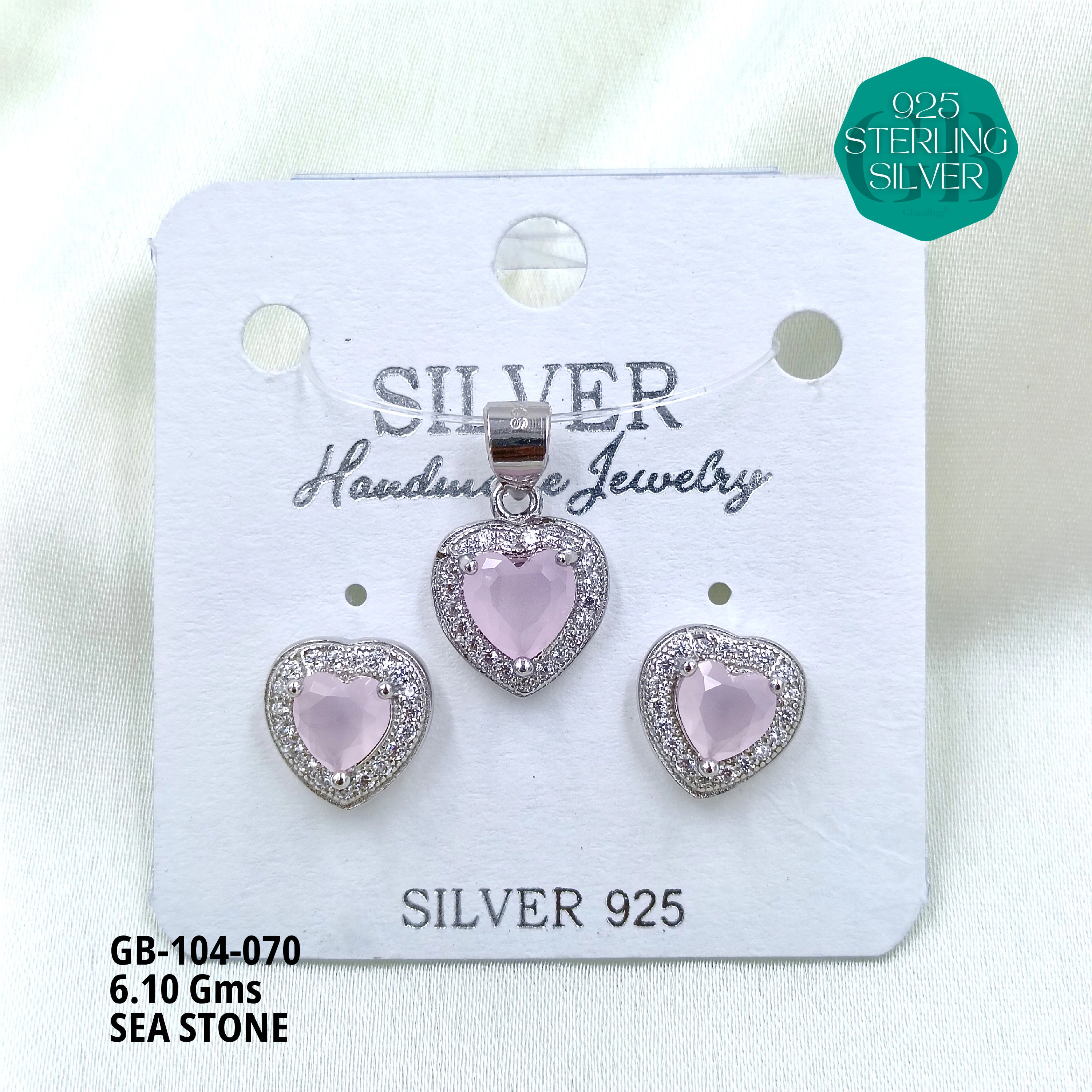 ICE CRUSH PENDANT SETS - Premium 925 Silver Jewellery - SKU: GB-104-070 - Hyderabad Silver Importers
