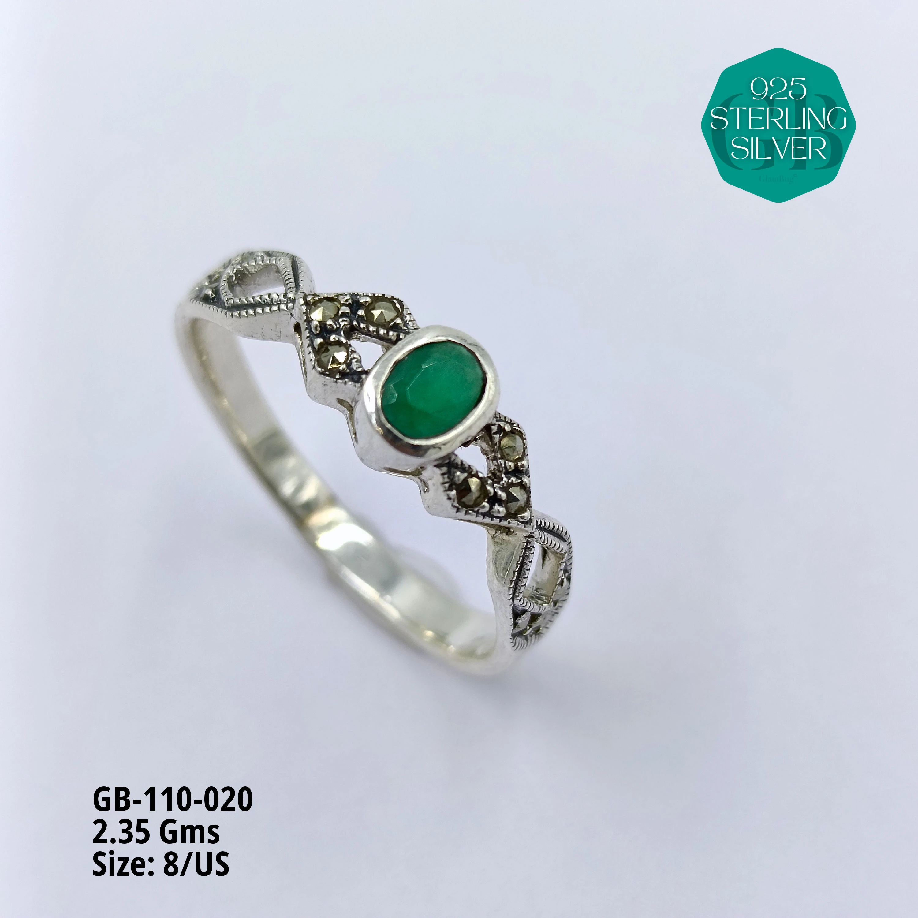 PYRITE / MARCASITE RINGS - Premium 925 Silver Jewellery - SKU: GB-110-020 - Hyderabad Silver Importers