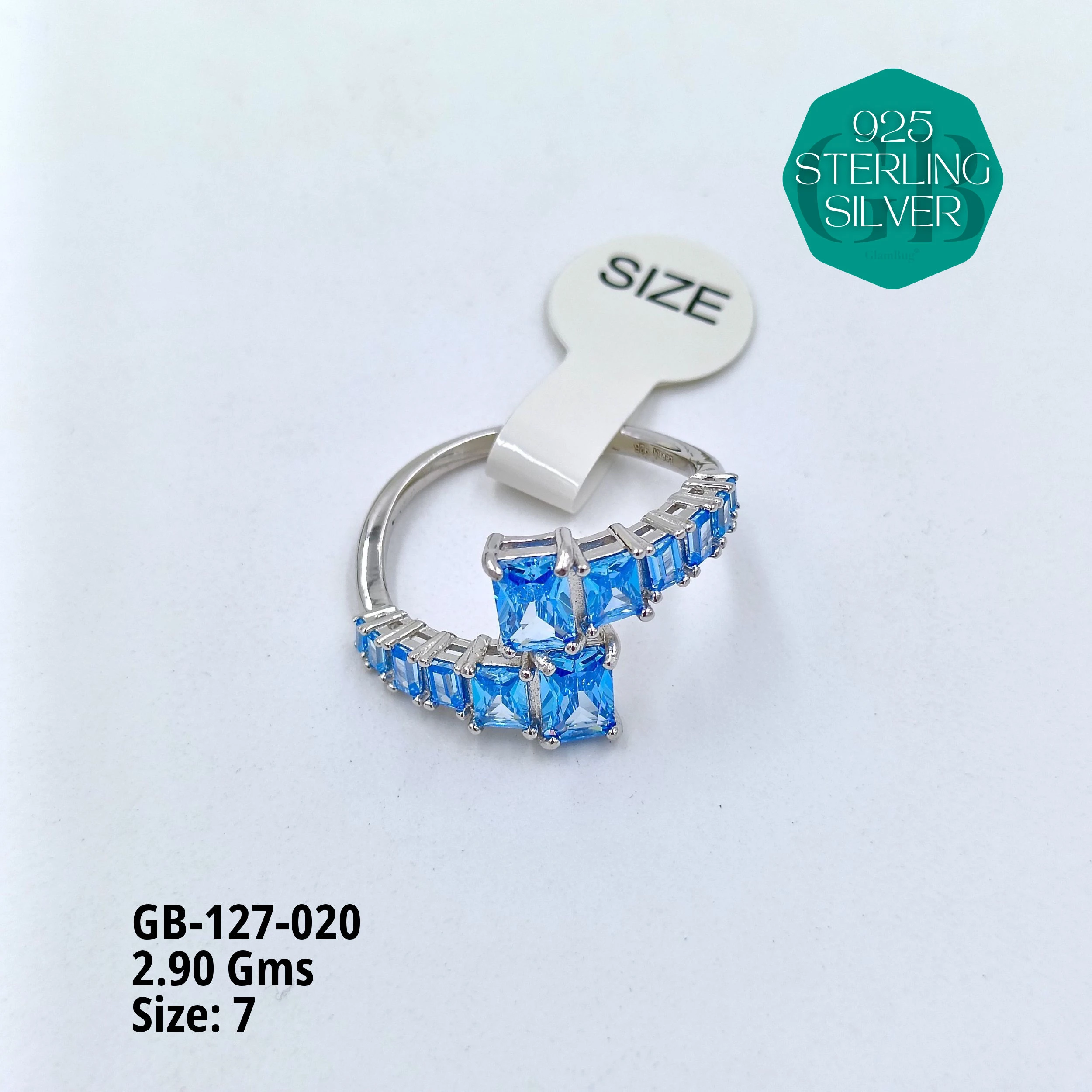 LUXURY - PREMIUM RINGS - Premium 925 Silver Jewellery - SKU: GB-127-020 - Hyderabad Silver Importers