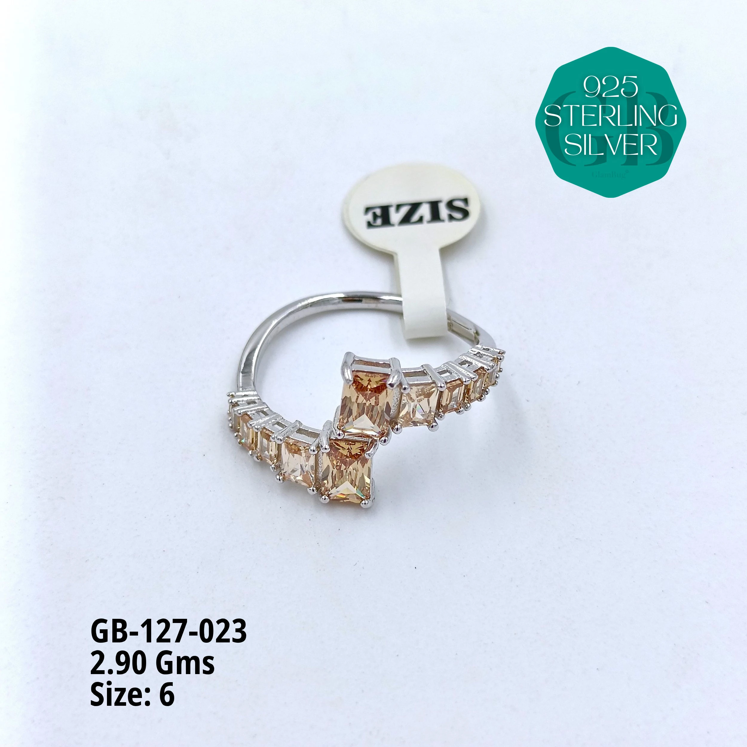 LUXURY - PREMIUM RINGS - Premium 925 Silver Jewellery - SKU: GB-127-023 - Hyderabad Silver Importers