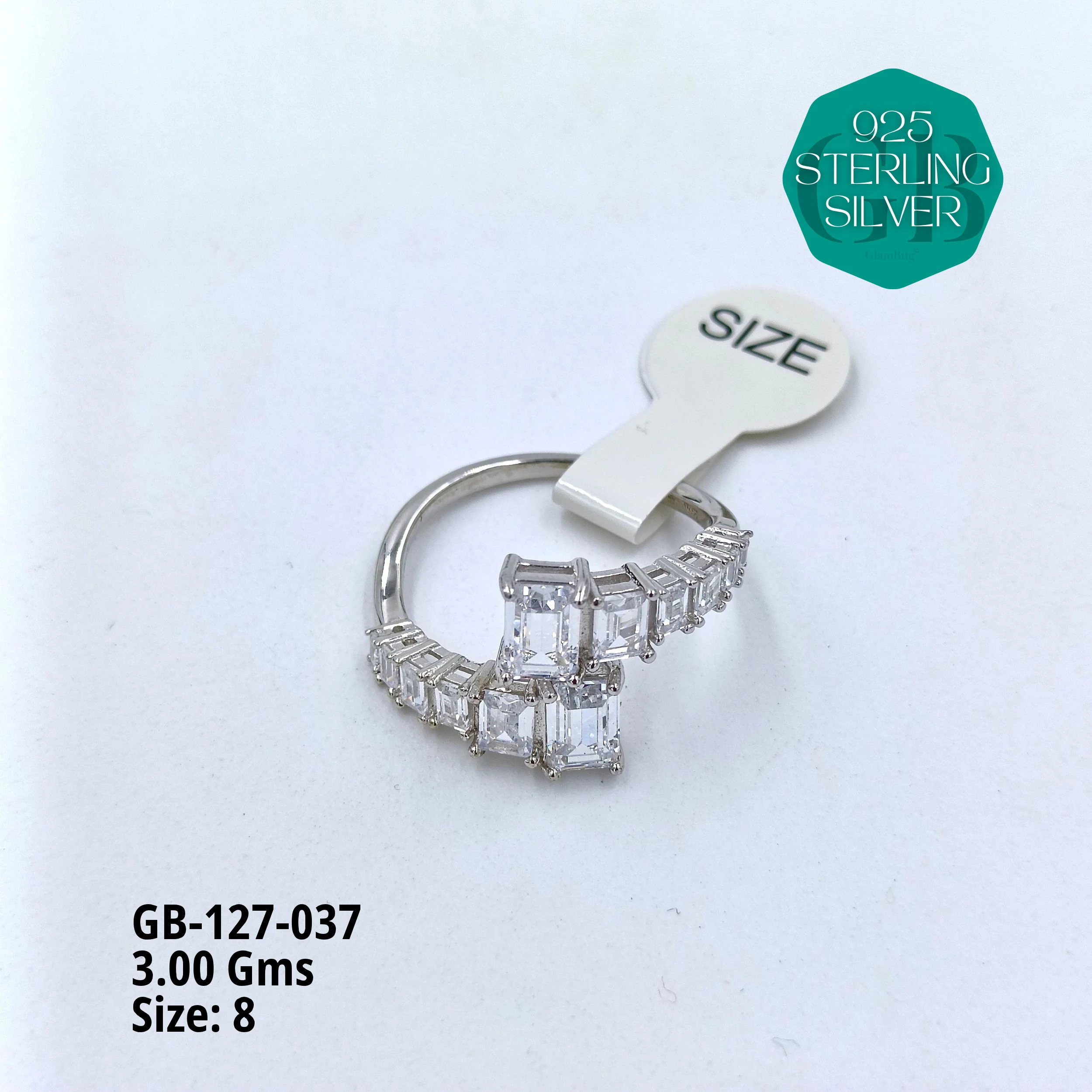 LUXURY - PREMIUM RINGS - Premium 925 Silver Jewellery - SKU: GB-127-037 - Hyderabad Silver Importers