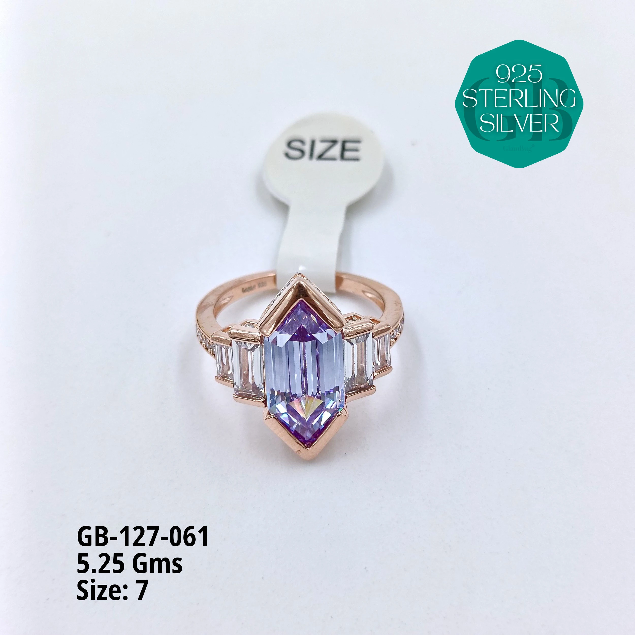 LUXURY - PREMIUM RINGS - Premium 925 Silver Jewellery - SKU: GB-127-061 - Hyderabad Silver Importers