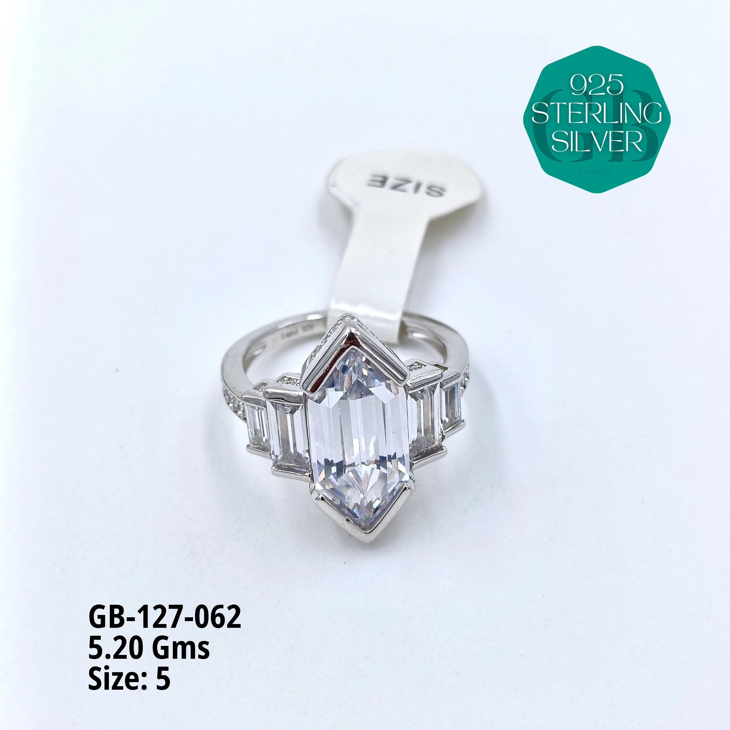 LUXURY - PREMIUM RINGS - Premium 925 Silver Jewellery - SKU: GB-127-062 - Hyderabad Silver Importers