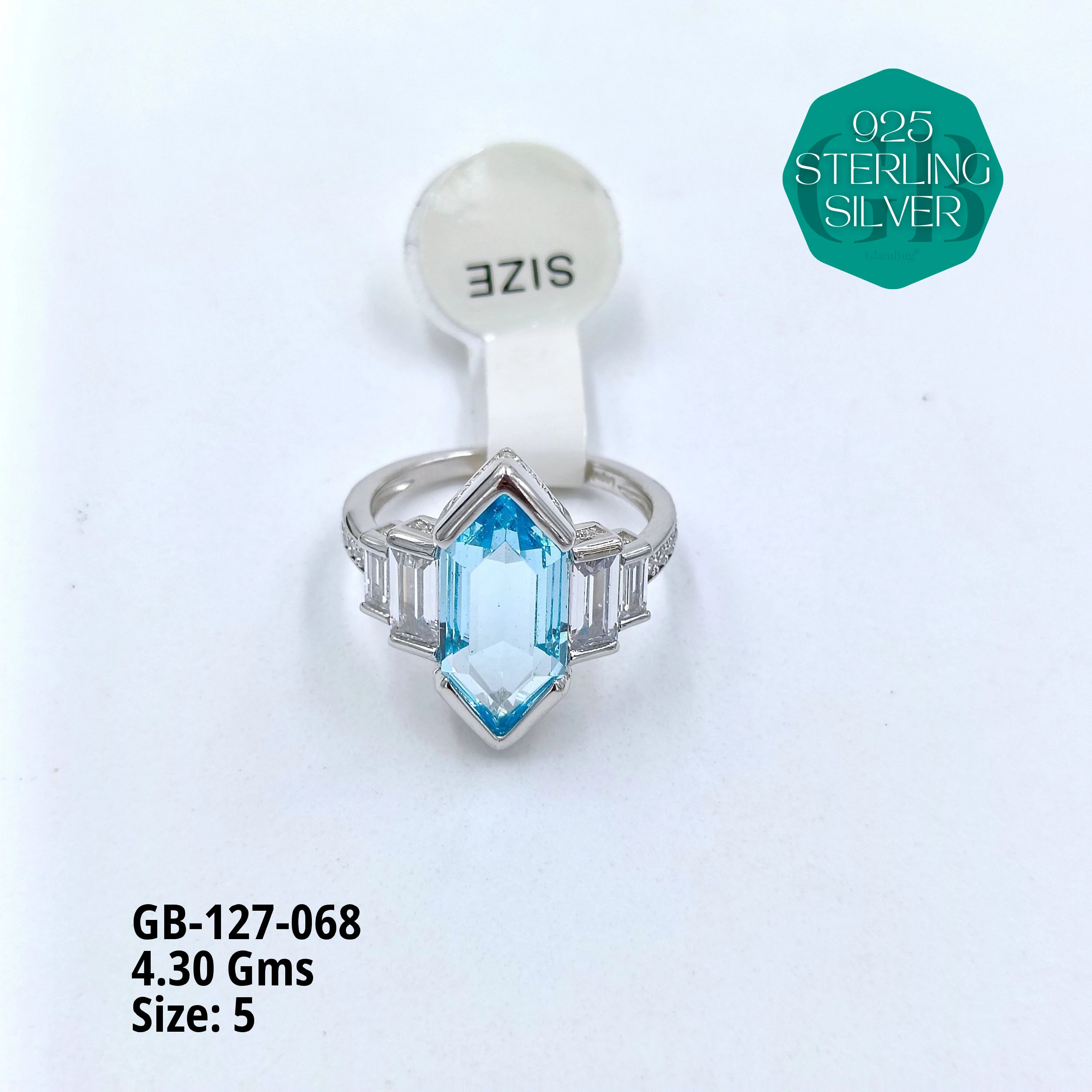 LUXURY - PREMIUM RINGS - Premium 925 Silver Jewellery - SKU: GB-127-068 - Hyderabad Silver Importers