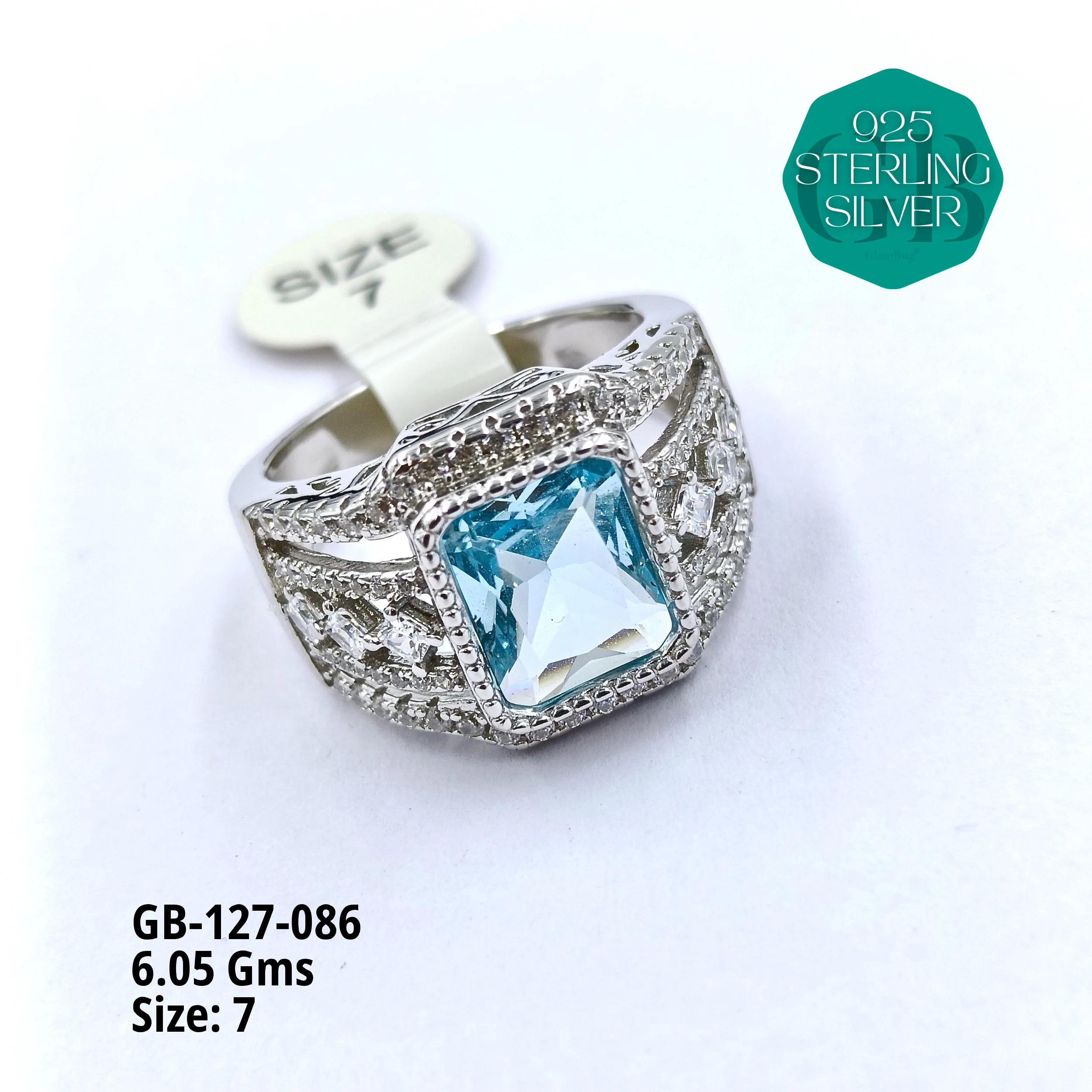 LUXURY - PREMIUM RINGS - Premium 925 Silver Jewellery - SKU: GB-127-086 - Hyderabad Silver Importers