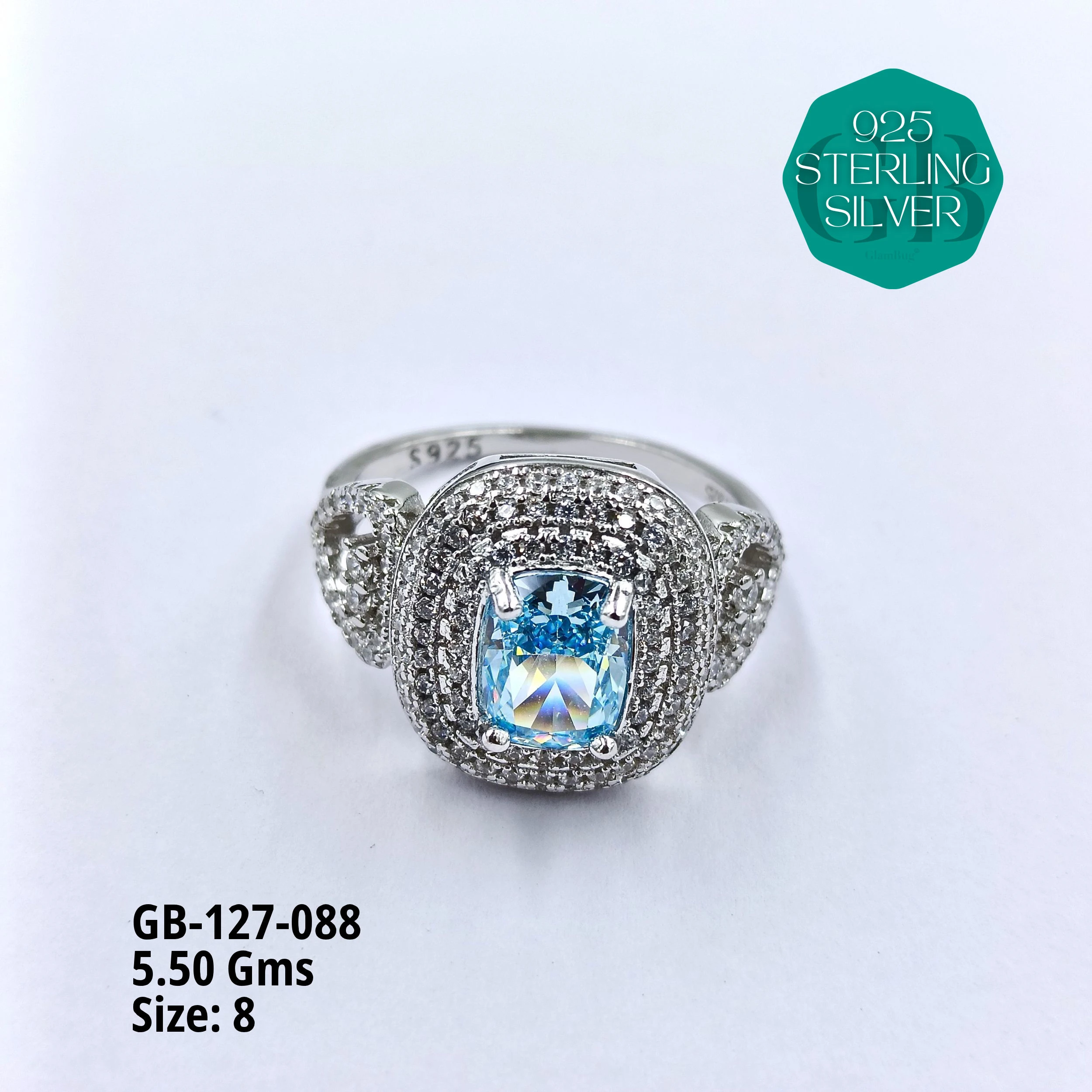 LUXURY - PREMIUM RINGS - Premium 925 Silver Jewellery - SKU: GB-127-088 - Hyderabad Silver Importers
