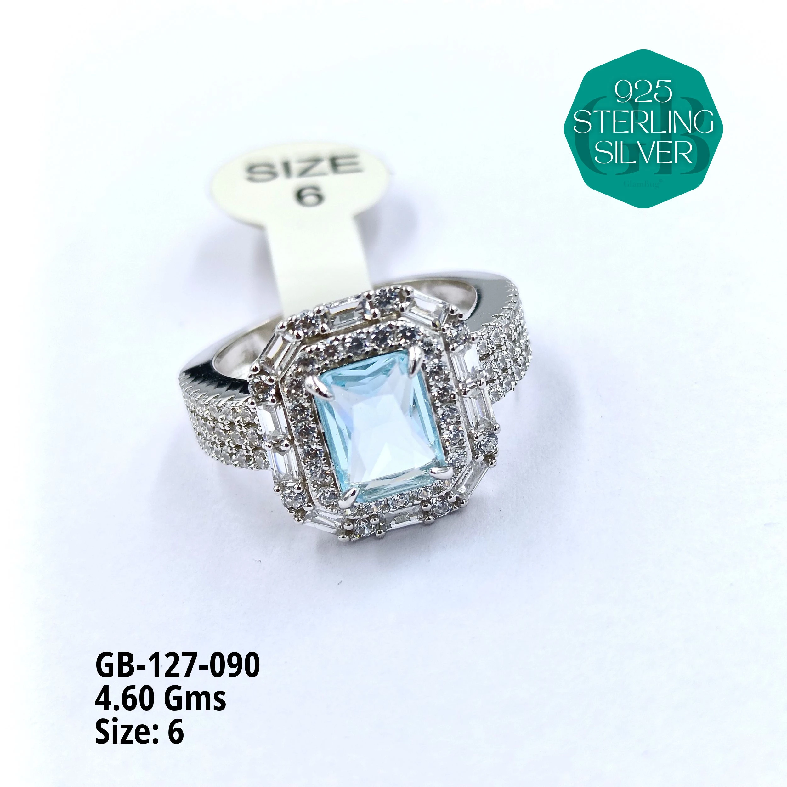 LUXURY - PREMIUM RINGS - Premium 925 Silver Jewellery - SKU: GB-127-090 - Hyderabad Silver Importers