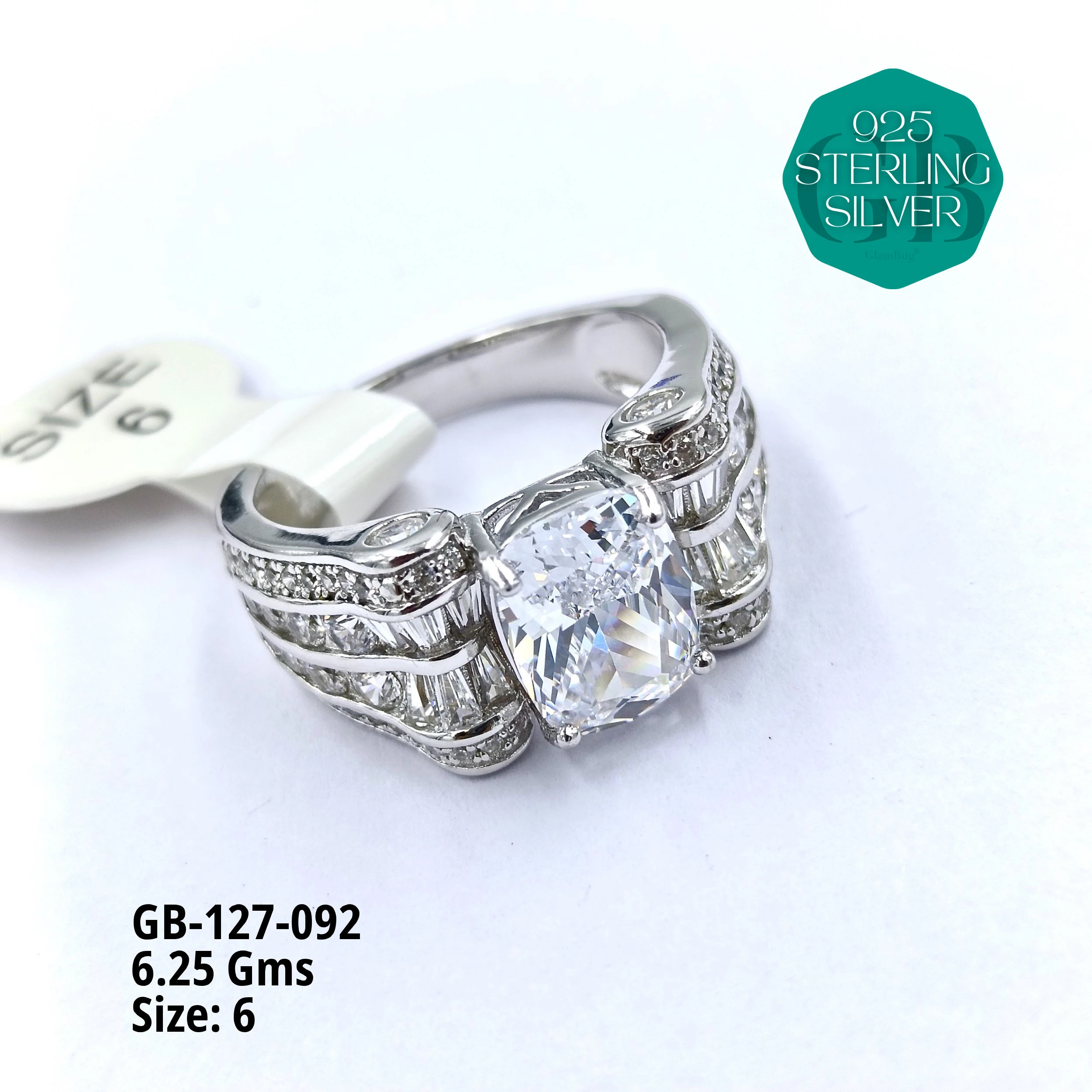 LUXURY - PREMIUM RINGS - Premium 925 Silver Jewellery - SKU: GB-127-092 - Hyderabad Silver Importers