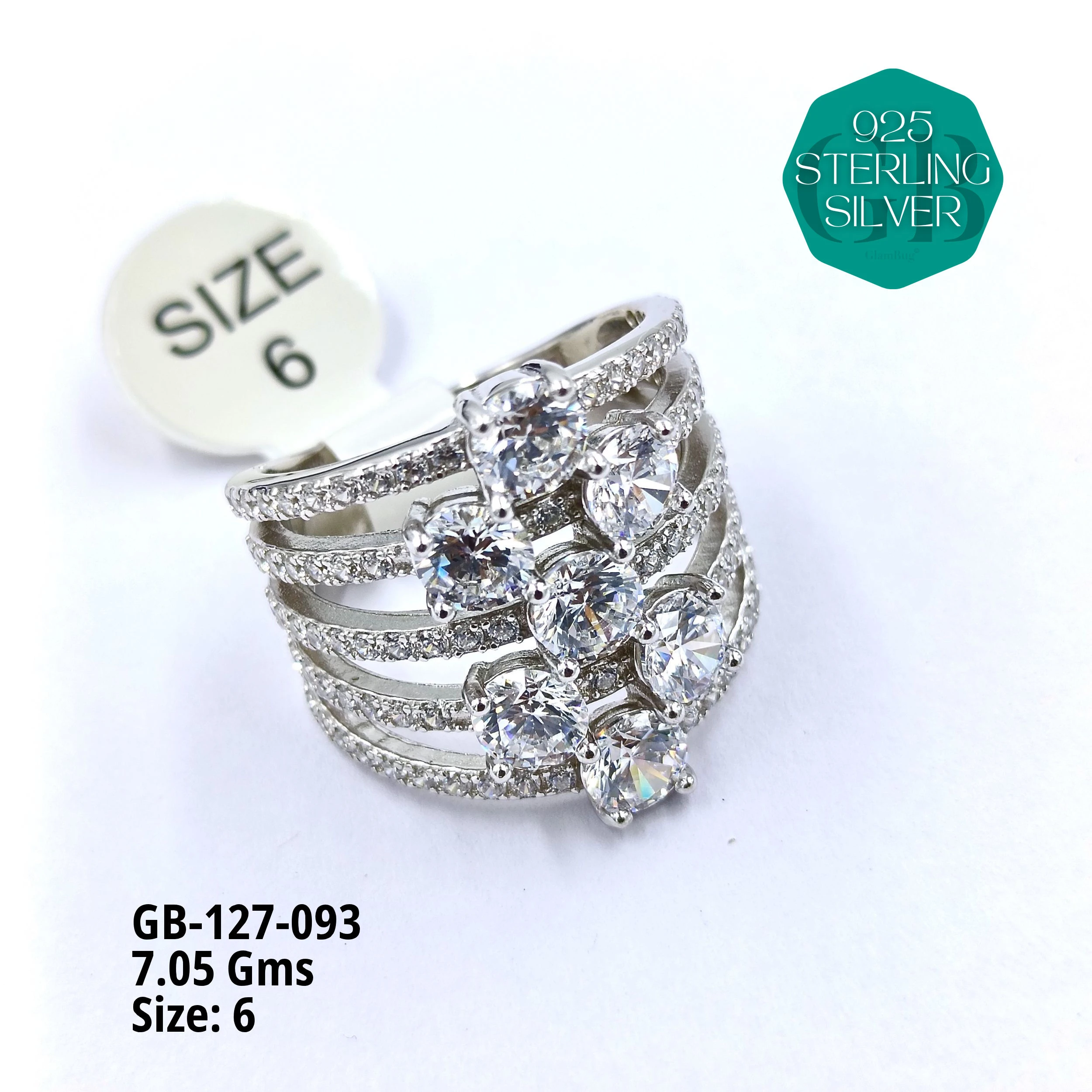 LUXURY - PREMIUM RINGS - Premium 925 Silver Jewellery - SKU: GB-127-093 - Hyderabad Silver Importers