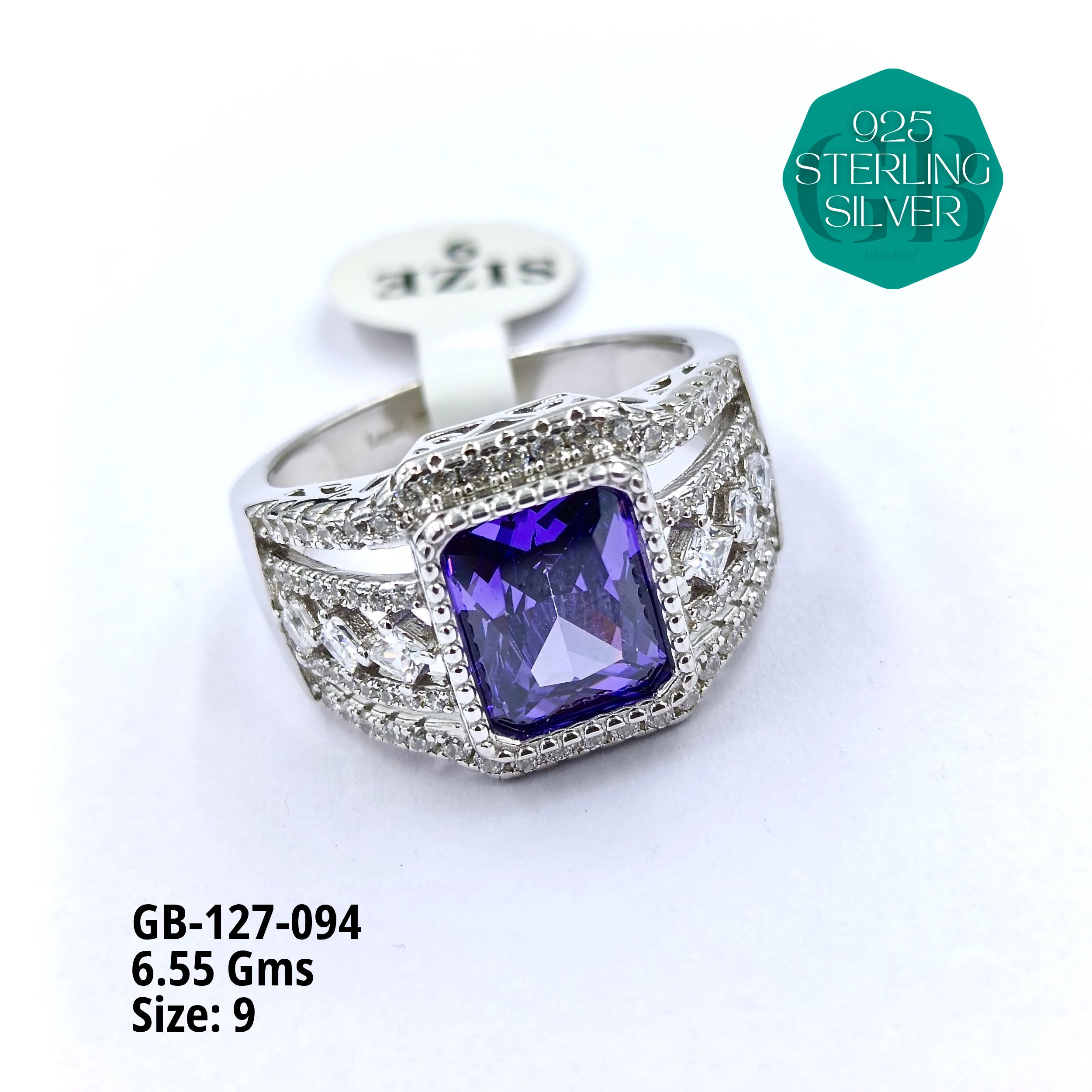 LUXURY - PREMIUM RINGS - Premium 925 Silver Jewellery - SKU: GB-127-094 - Hyderabad Silver Importers