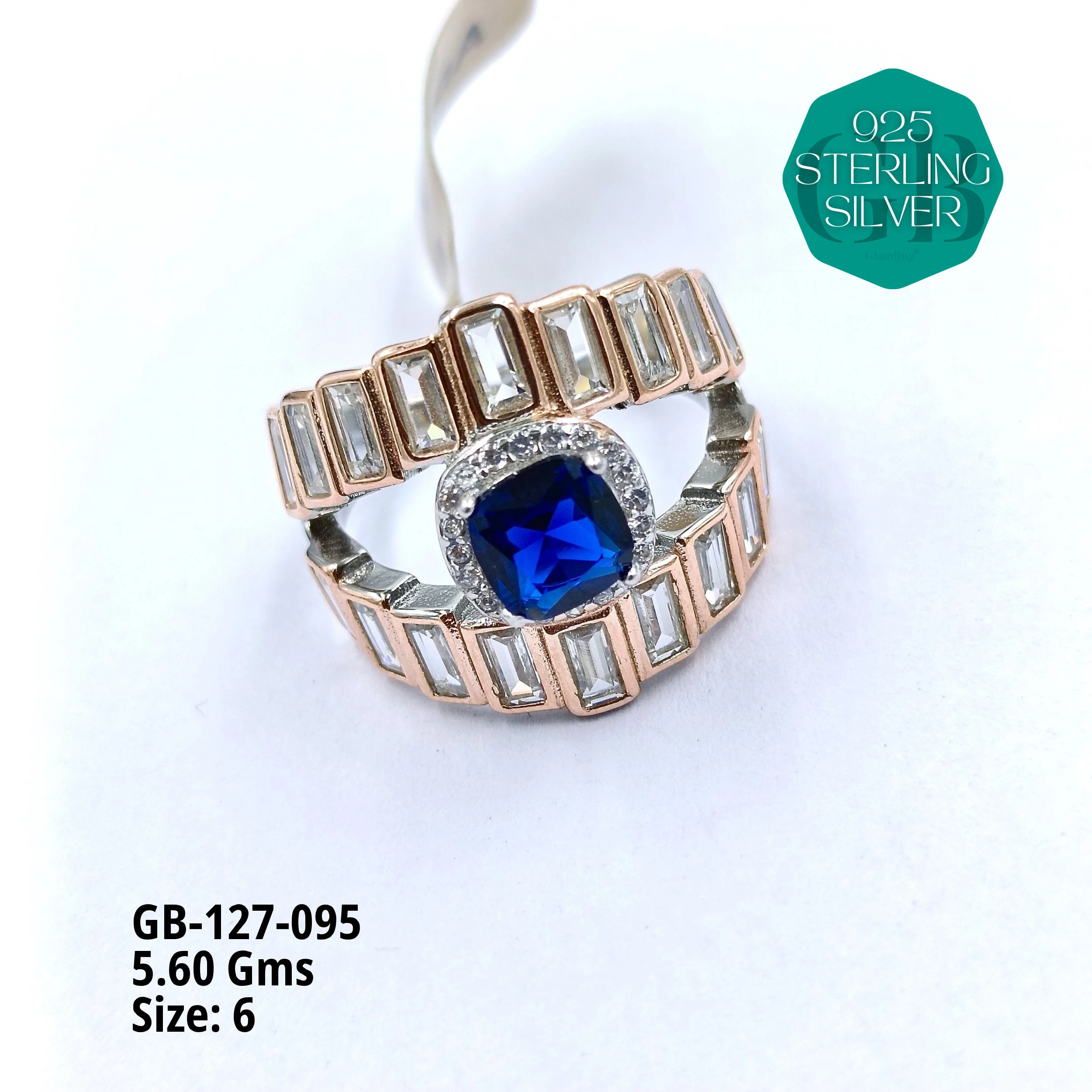 LUXURY - PREMIUM RINGS - Premium 925 Silver Jewellery - SKU: GB-127-095 - Hyderabad Silver Importers