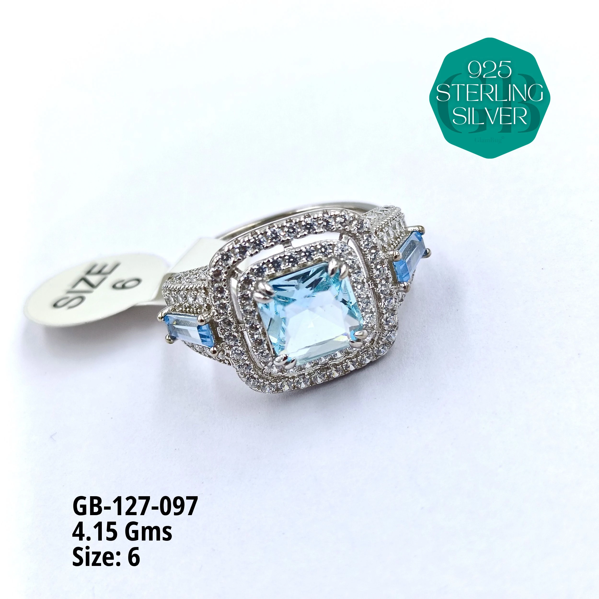 LUXURY - PREMIUM RINGS - Premium 925 Silver Jewellery - SKU: GB-127-097 - Hyderabad Silver Importers