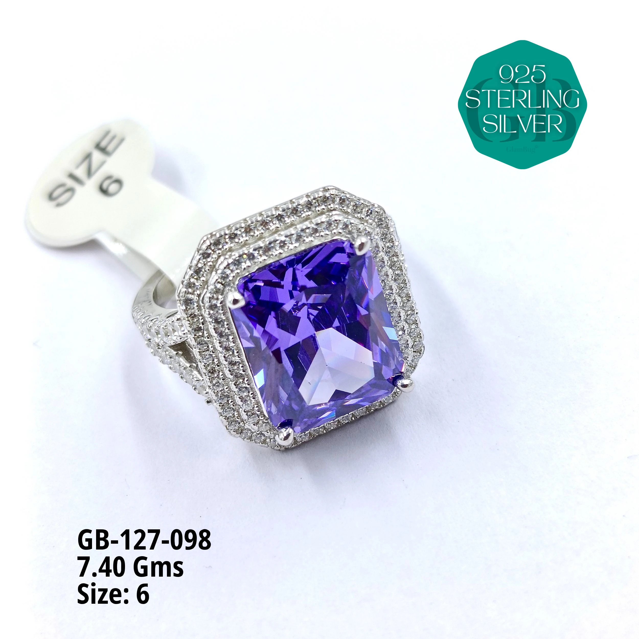 LUXURY - PREMIUM RINGS - Premium 925 Silver Jewellery - SKU: GB-127-098 - Hyderabad Silver Importers