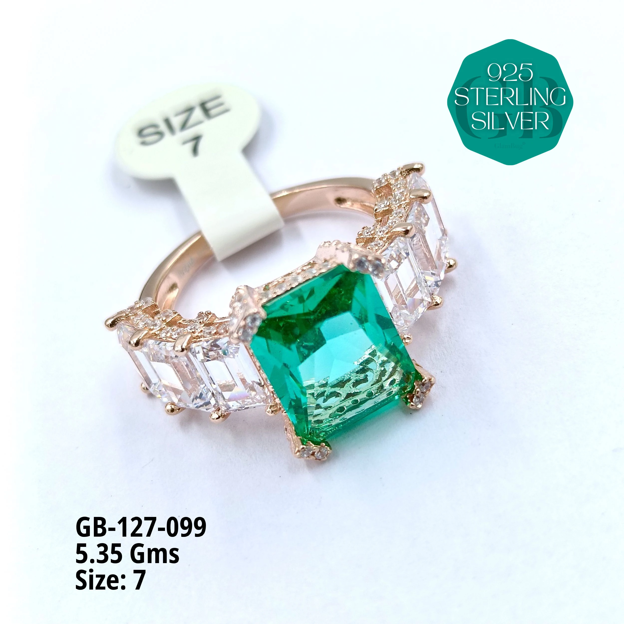 LUXURY - PREMIUM RINGS - Premium 925 Silver Jewellery - SKU: GB-127-099 - Hyderabad Silver Importers