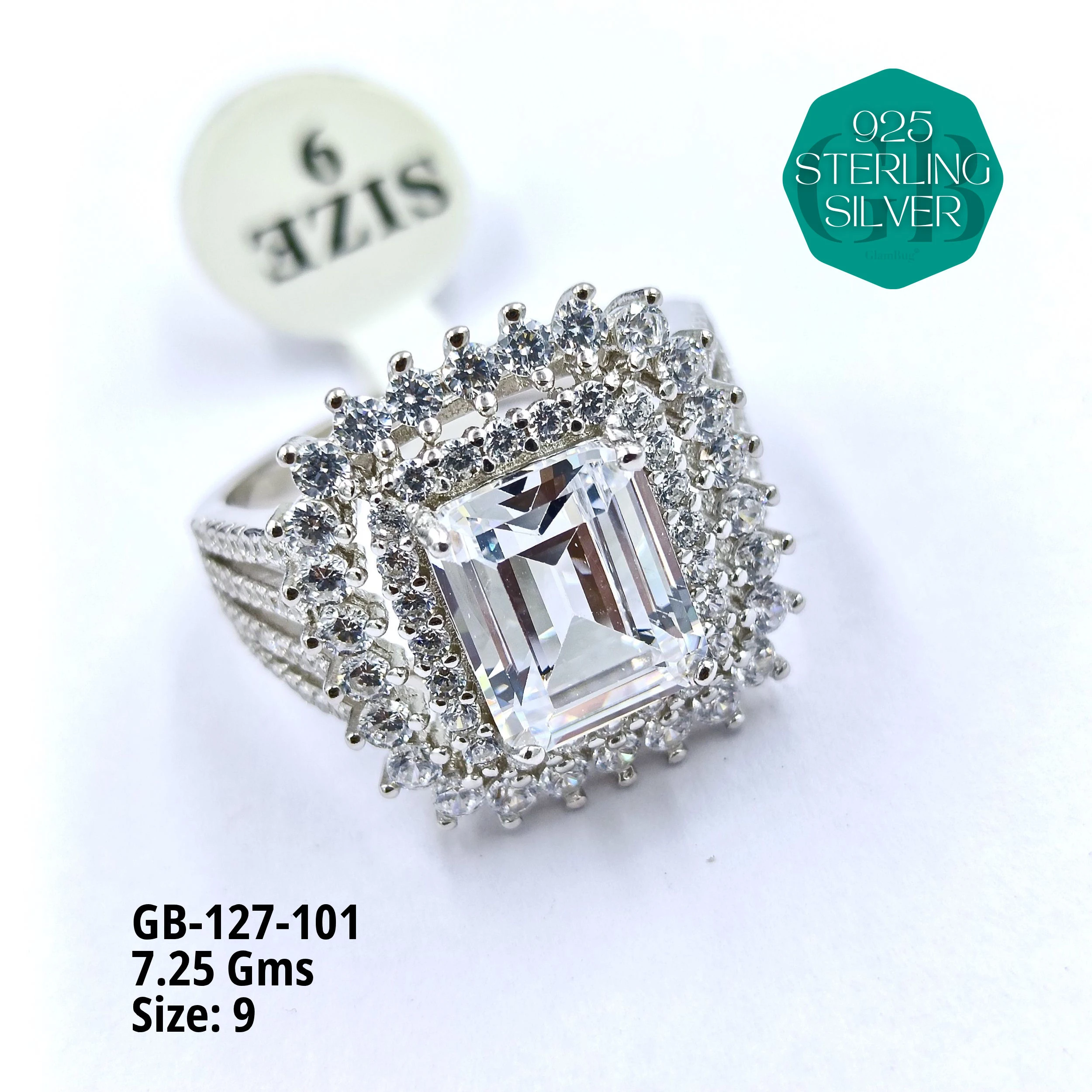 LUXURY - PREMIUM RINGS - Premium 925 Silver Jewellery - SKU: GB-127-101 - Hyderabad Silver Importers