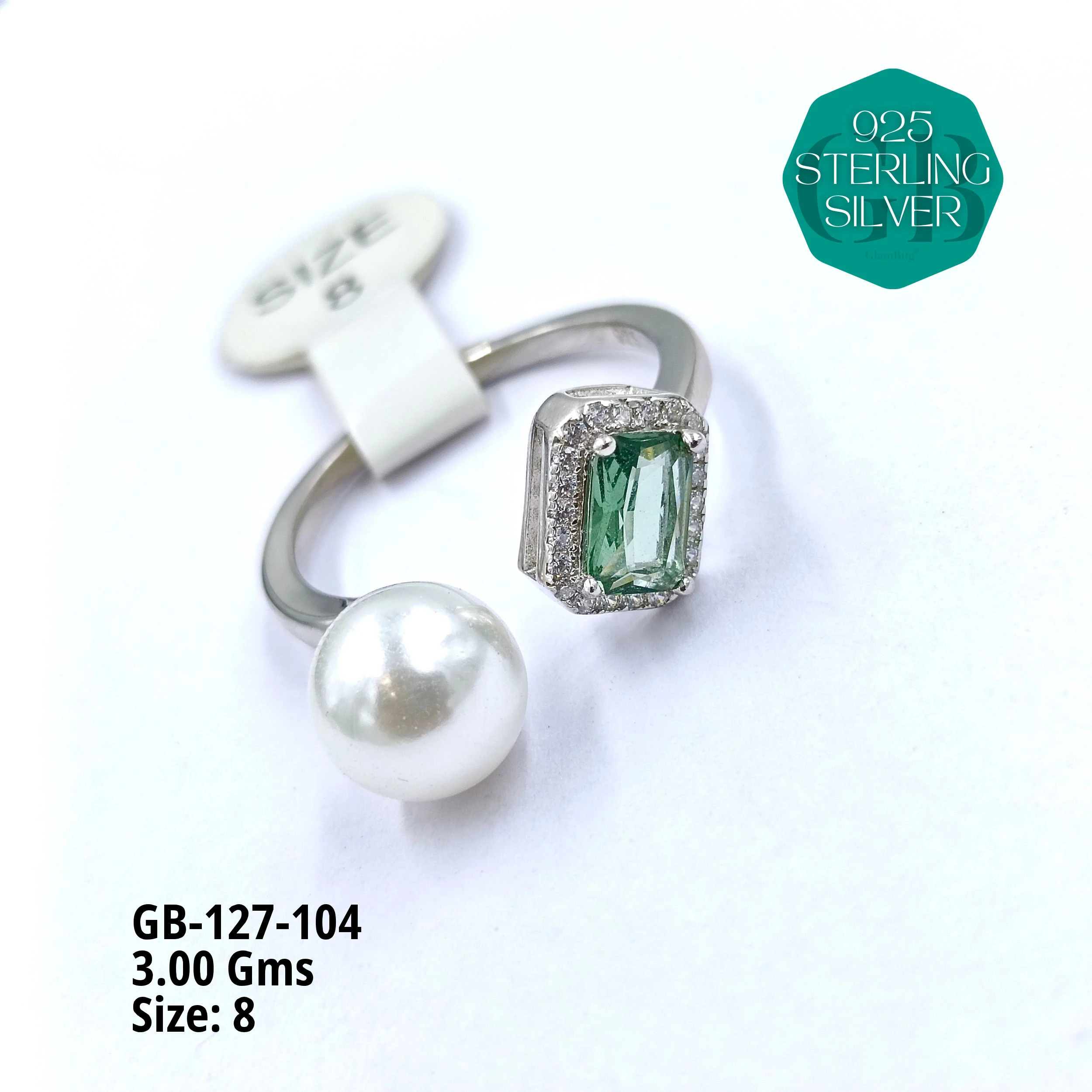 LUXURY - PREMIUM RINGS - Premium 925 Silver Jewellery - SKU: GB-127-104 - Hyderabad Silver Importers