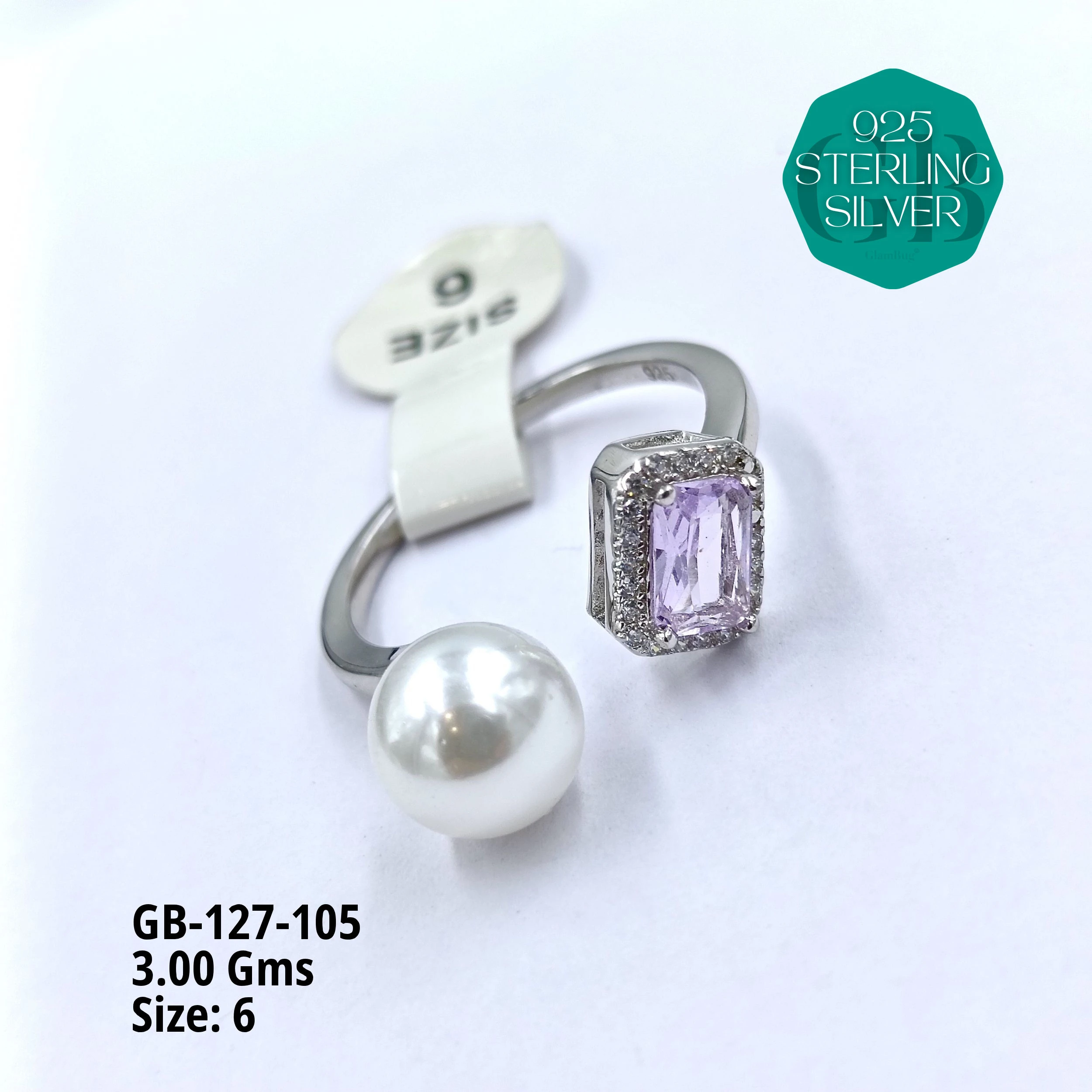 LUXURY - PREMIUM RINGS - Premium 925 Silver Jewellery - SKU: GB-127-105 - Hyderabad Silver Importers