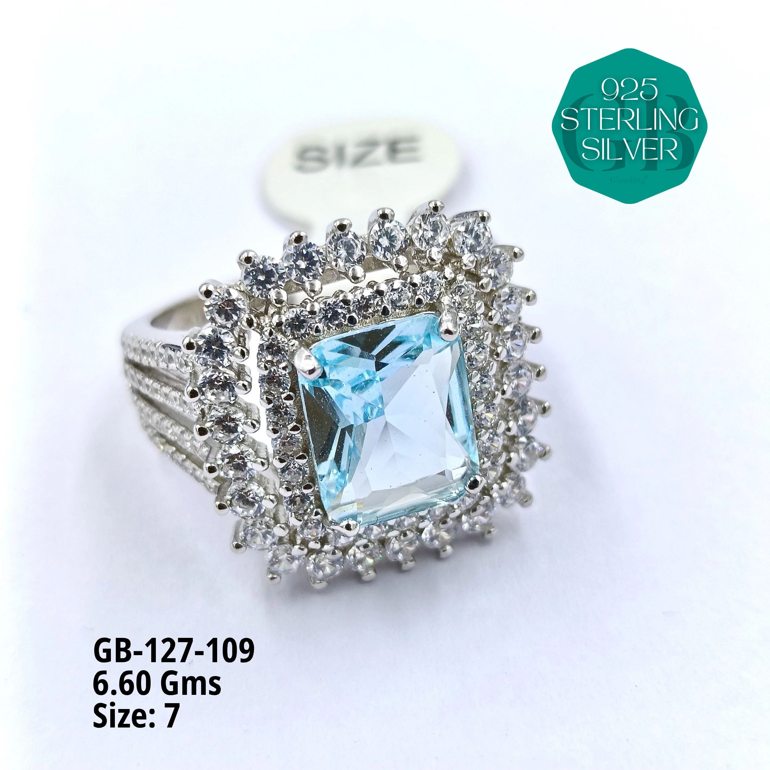 LUXURY - PREMIUM RINGS - Premium 925 Silver Jewellery - SKU: GB-127-109 - Hyderabad Silver Importers