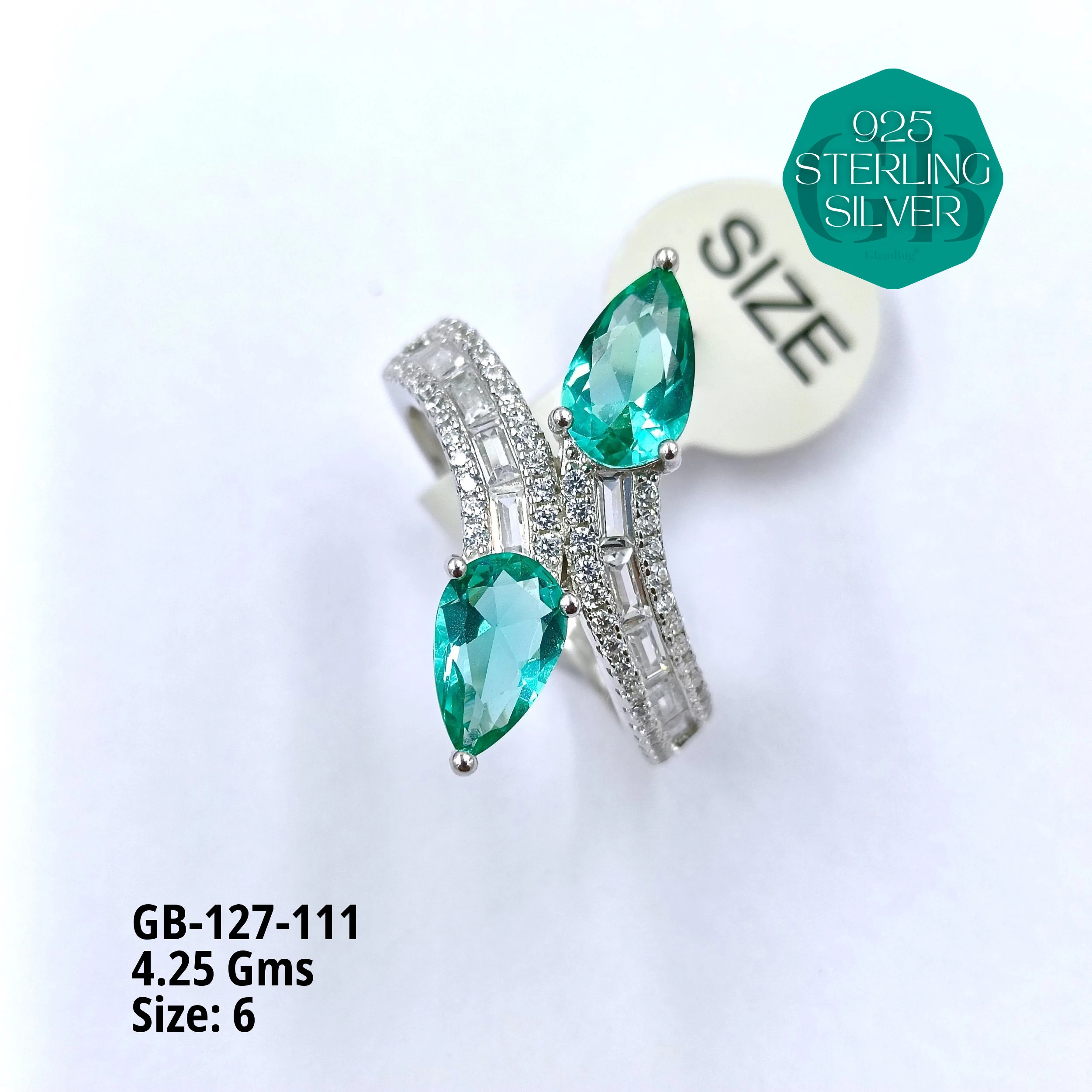 LUXURY - PREMIUM RINGS - Premium 925 Silver Jewellery - SKU: GB-127-111 - Hyderabad Silver Importers