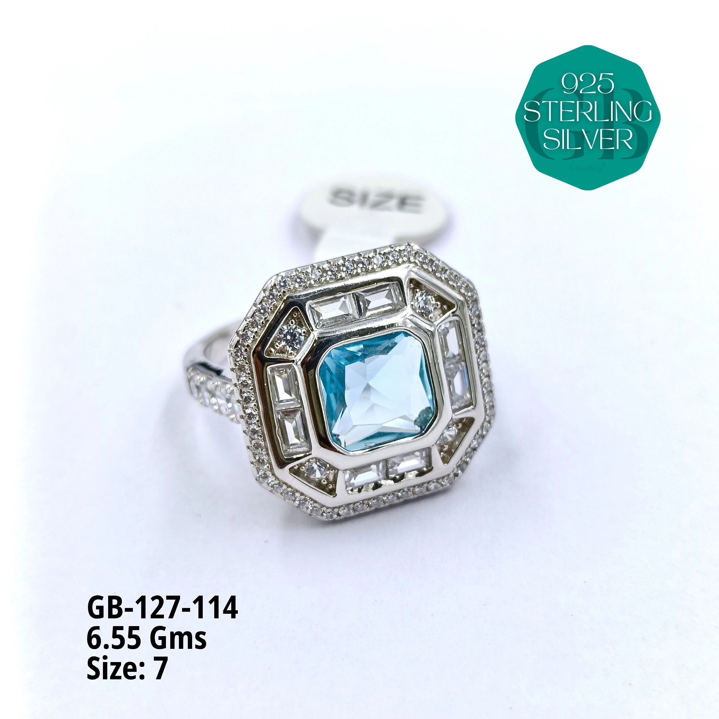 LUXURY - PREMIUM RINGS - Premium 925 Silver Jewellery - SKU: GB-127-114 - Hyderabad Silver Importers