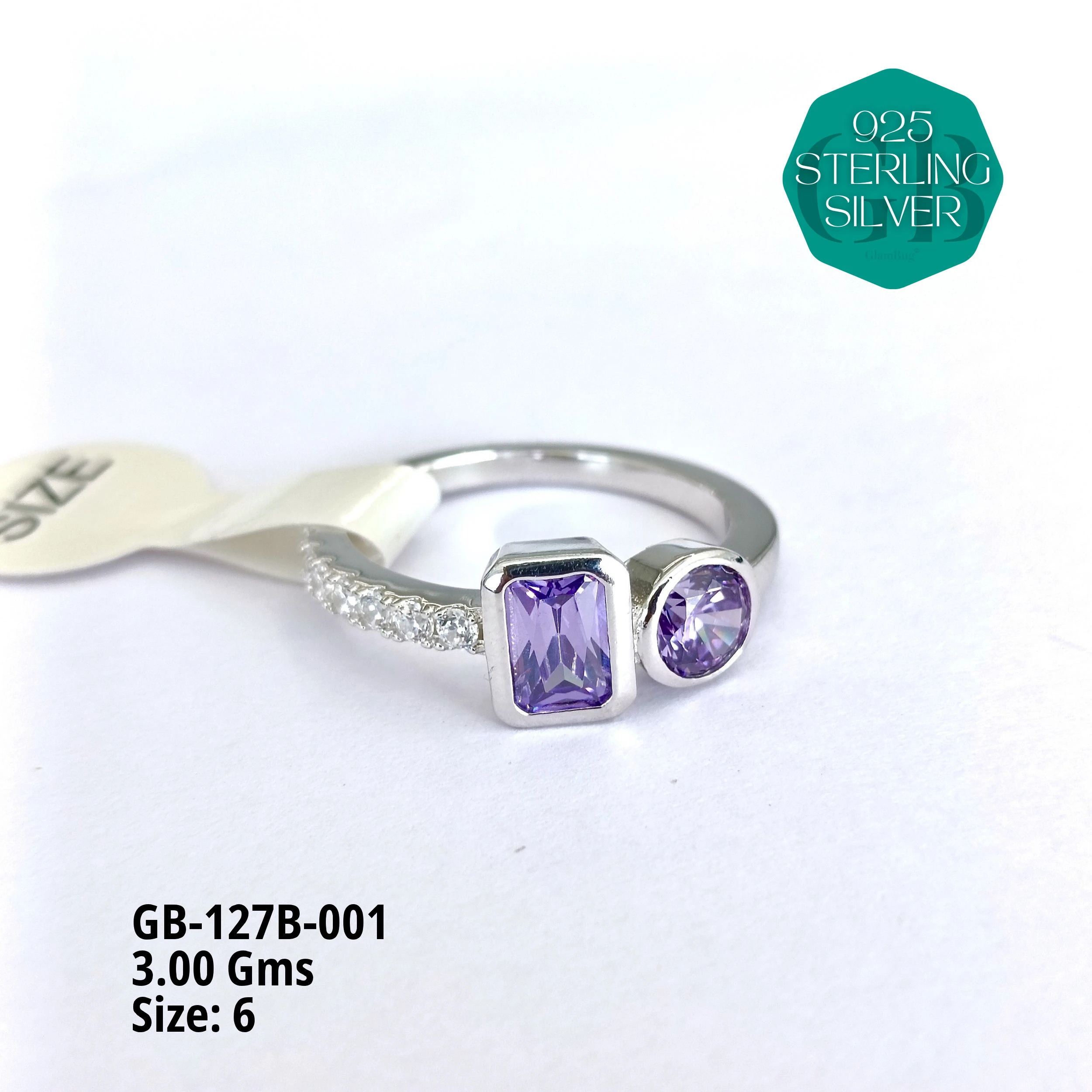 LUXURY - PREMIUM RINGS B - Premium 925 Silver Jewellery - SKU: GB-127B-001 - Hyderabad Silver Importers
