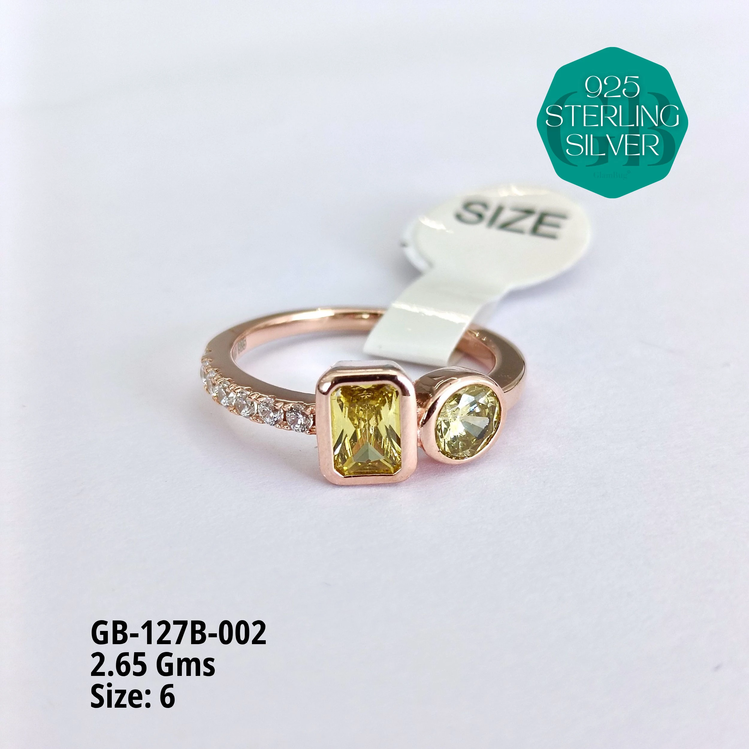 LUXURY - PREMIUM RINGS B - Premium 925 Silver Jewellery - SKU: GB-127B-002 - Hyderabad Silver Importers