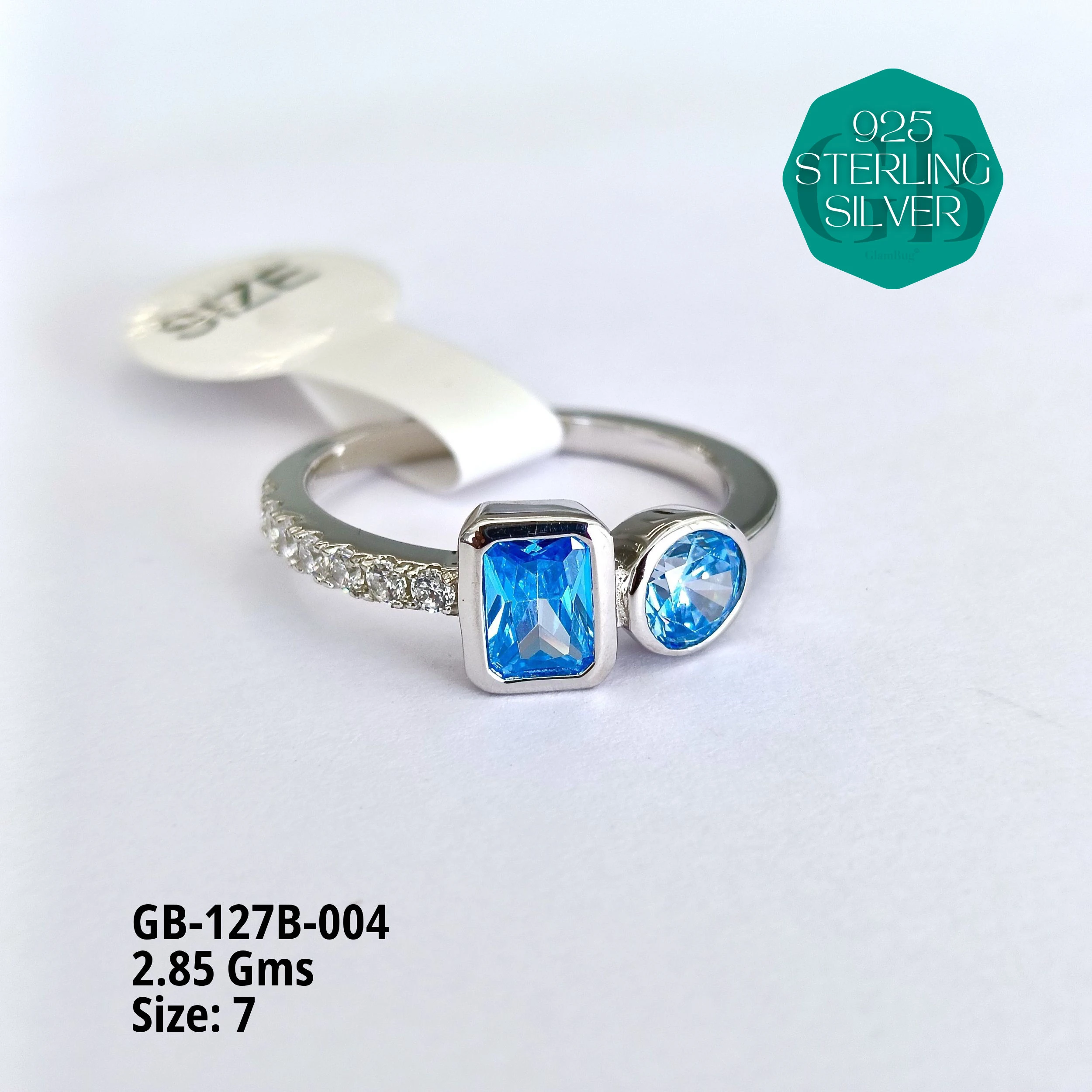 LUXURY - PREMIUM RINGS B - Premium 925 Silver Jewellery - SKU: GB-127B-004 - Hyderabad Silver Importers