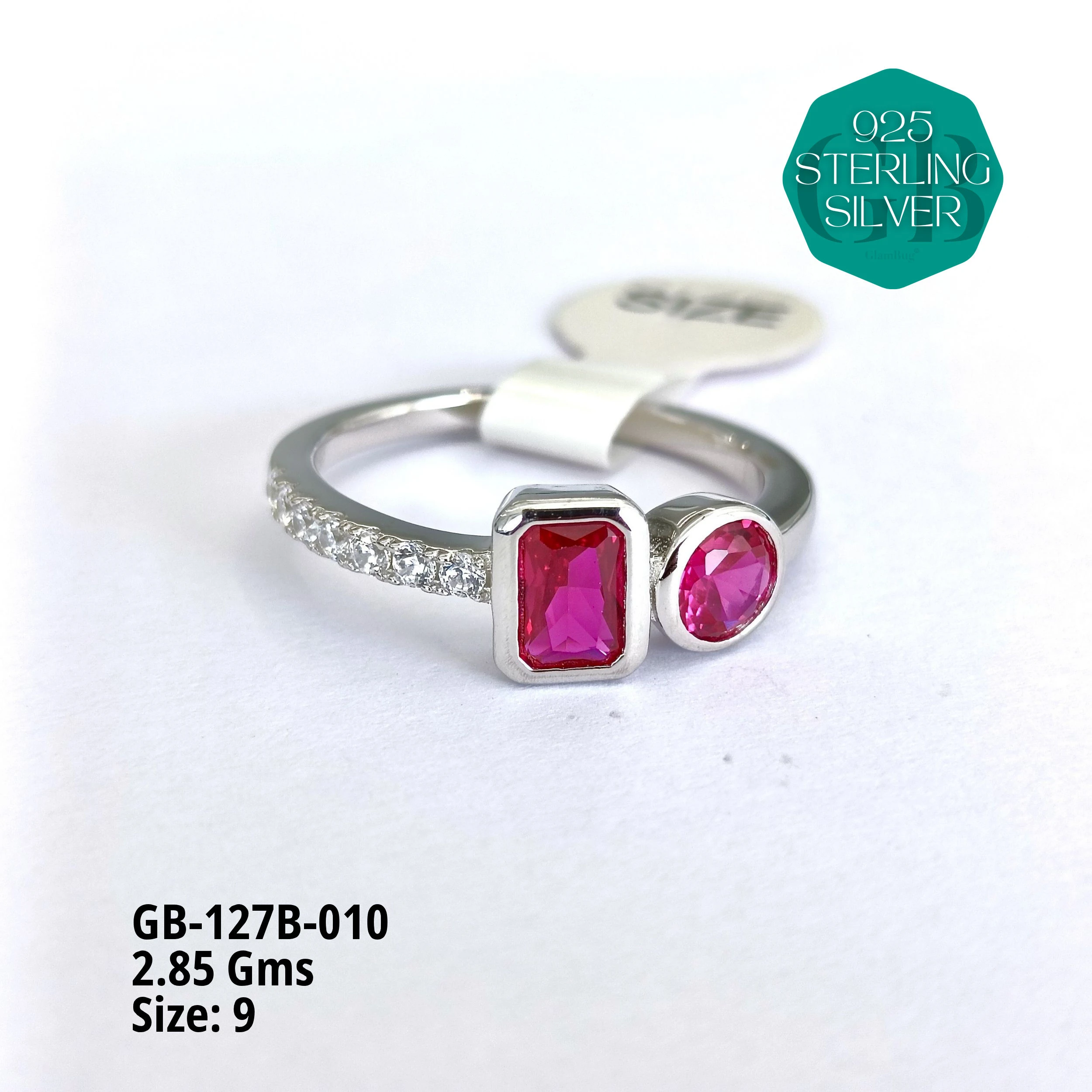 LUXURY - PREMIUM RINGS B - Premium 925 Silver Jewellery - SKU: GB-127B-010 - Hyderabad Silver Importers