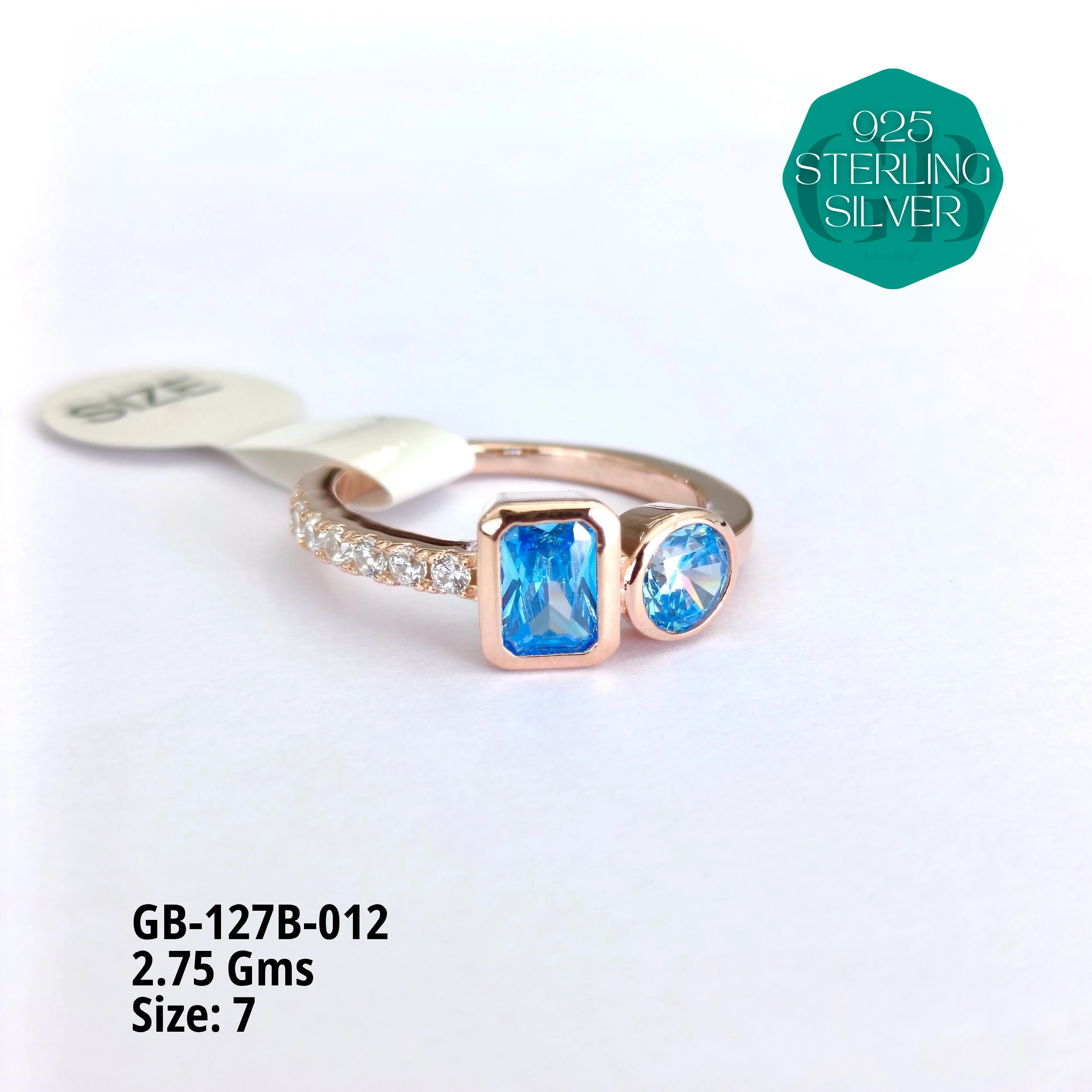 LUXURY - PREMIUM RINGS B - Premium 925 Silver Jewellery - SKU: GB-127B-012 - Hyderabad Silver Importers