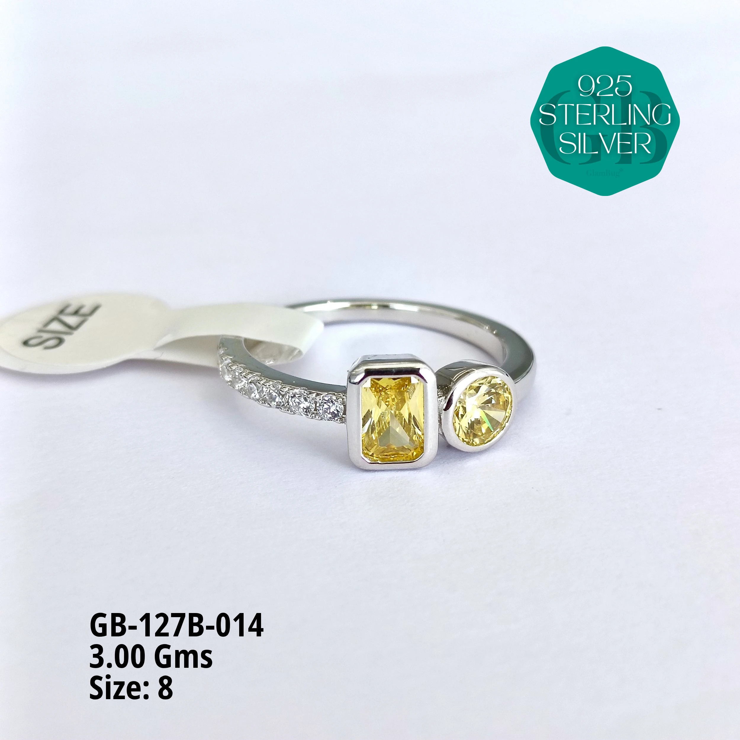LUXURY - PREMIUM RINGS B - Premium 925 Silver Jewellery - SKU: GB-127B-014 - Hyderabad Silver Importers
