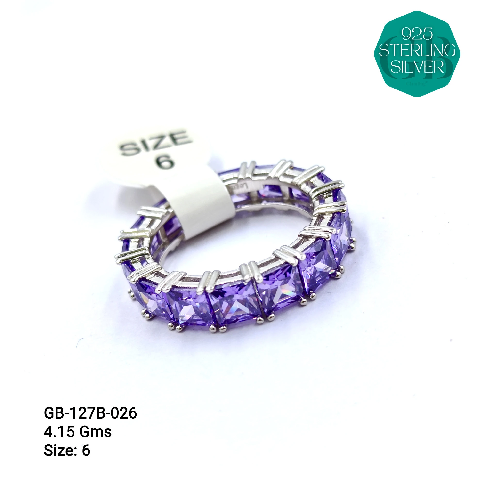 LUXURY - PREMIUM RINGS B - Premium 925 Silver Jewellery - SKU: GB-127B-026 - Hyderabad Silver Importers