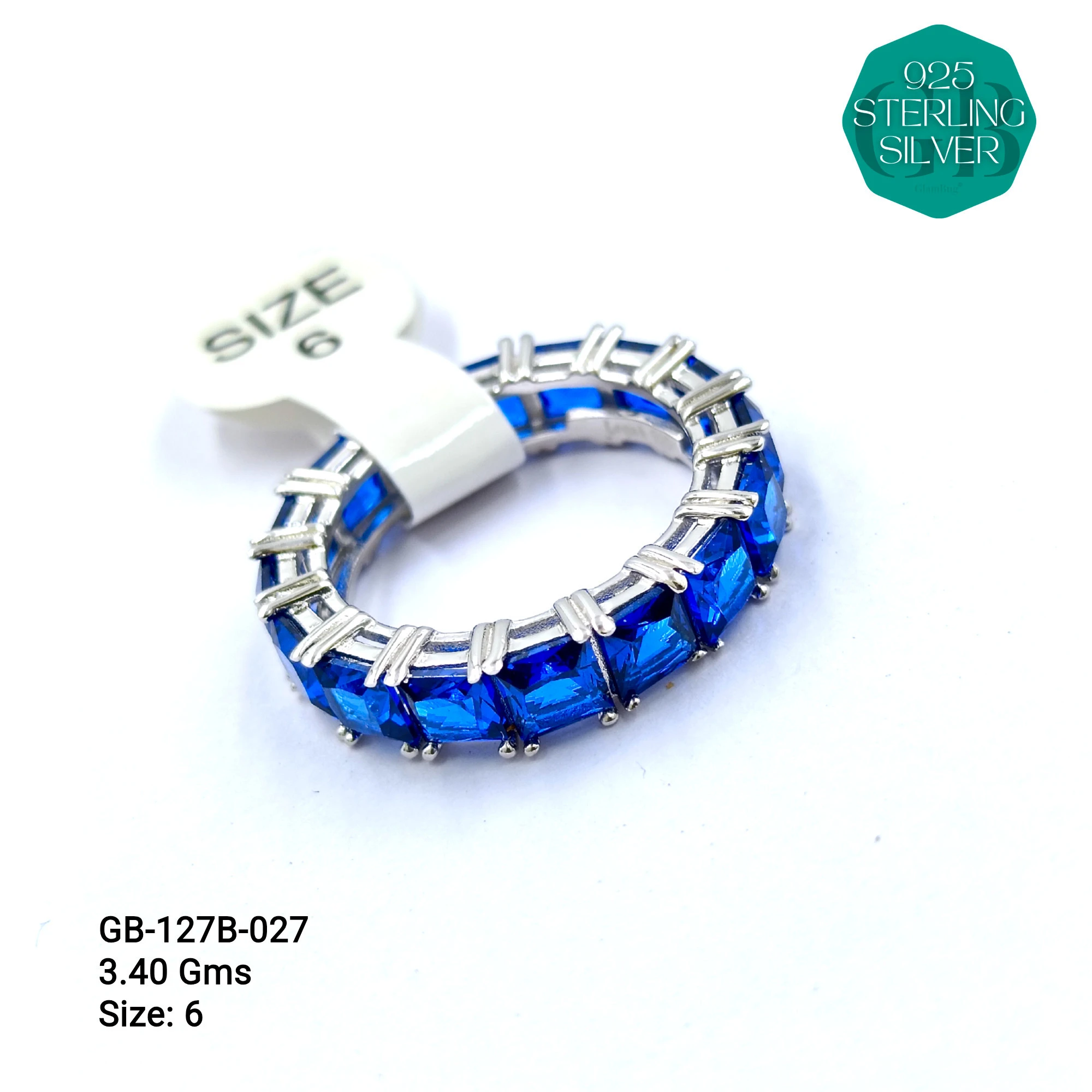 LUXURY - PREMIUM RINGS B - Premium 925 Silver Jewellery - SKU: GB-127B-027 - Hyderabad Silver Importers