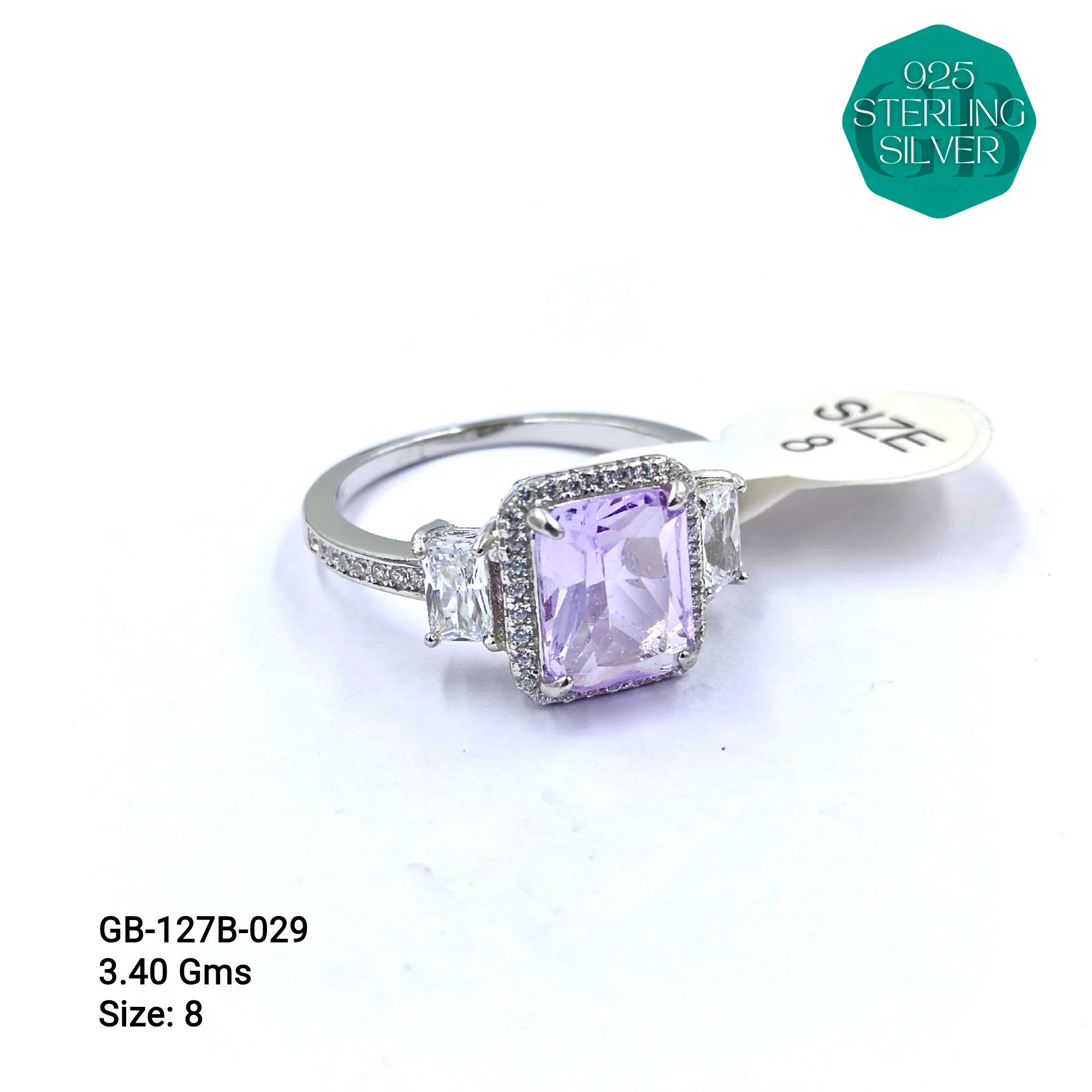 LUXURY - PREMIUM RINGS B - Premium 925 Silver Jewellery - SKU: GB-127B-029 - Hyderabad Silver Importers