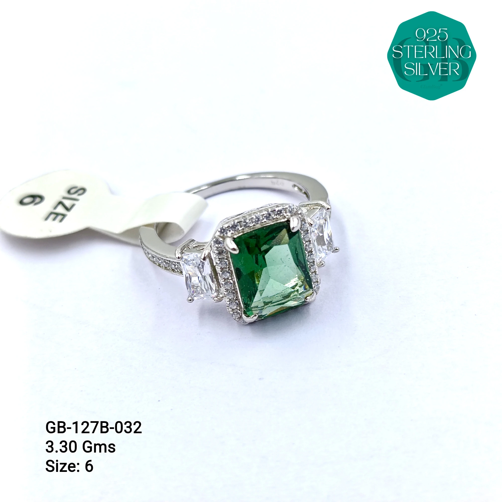 LUXURY - PREMIUM RINGS B - Premium 925 Silver Jewellery - SKU: GB-127B-032 - Hyderabad Silver Importers