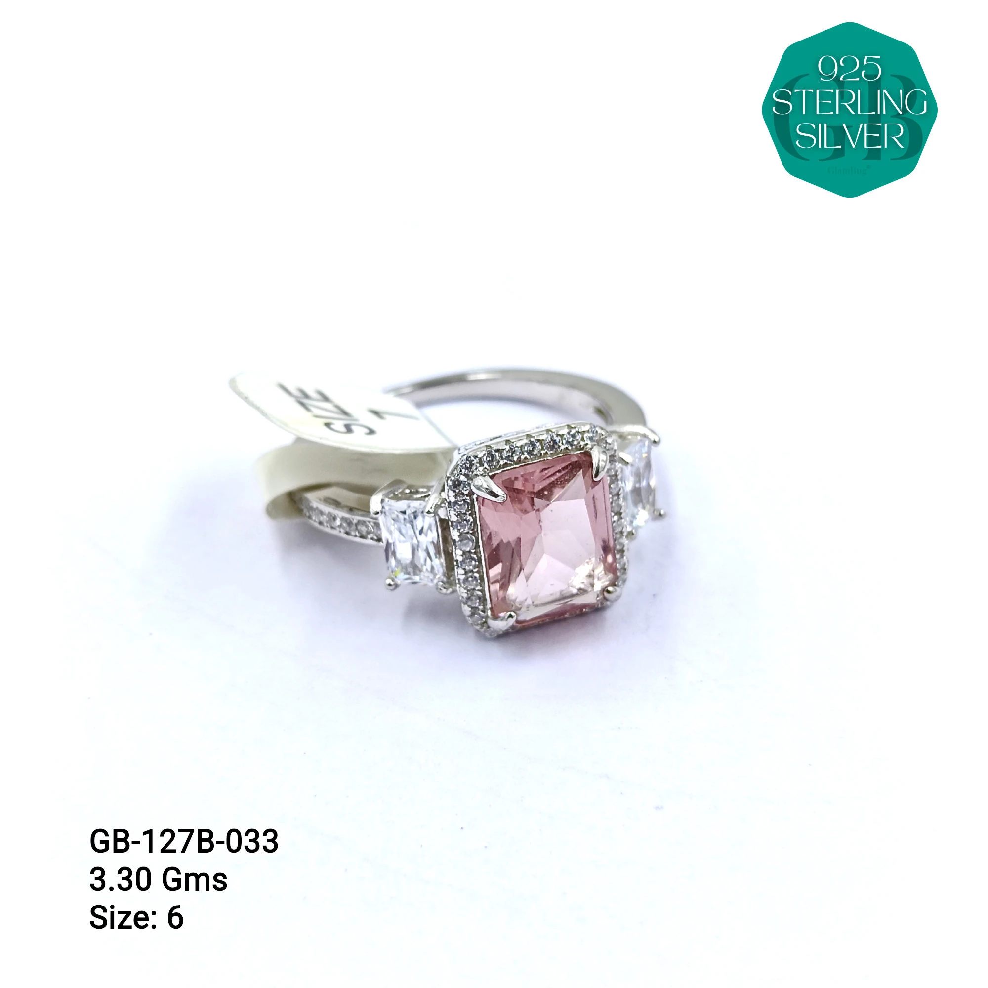 LUXURY - PREMIUM RINGS B - Premium 925 Silver Jewellery - SKU: GB-127B-033 - Hyderabad Silver Importers