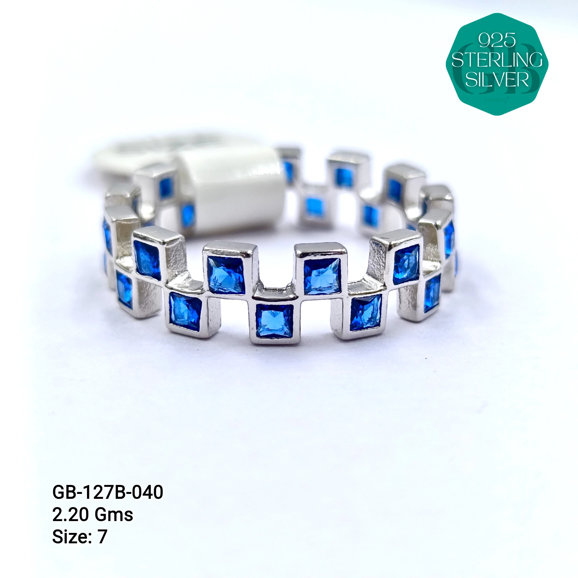 LUXURY - PREMIUM RINGS B - Premium 925 Silver Jewellery - SKU: GB-127B-040 - Hyderabad Silver Importers