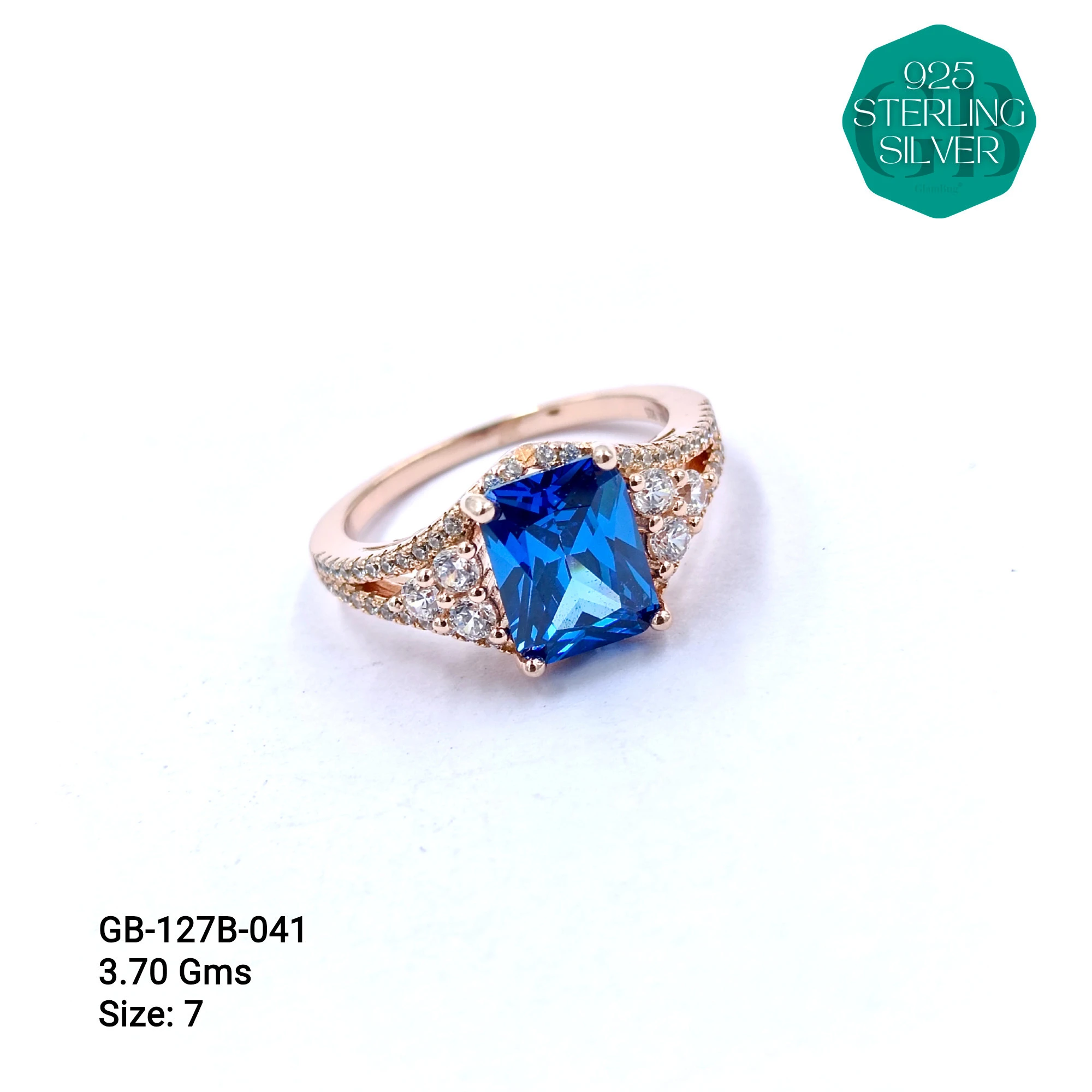 LUXURY - PREMIUM RINGS B - Premium 925 Silver Jewellery - SKU: GB-127B-041 - Hyderabad Silver Importers