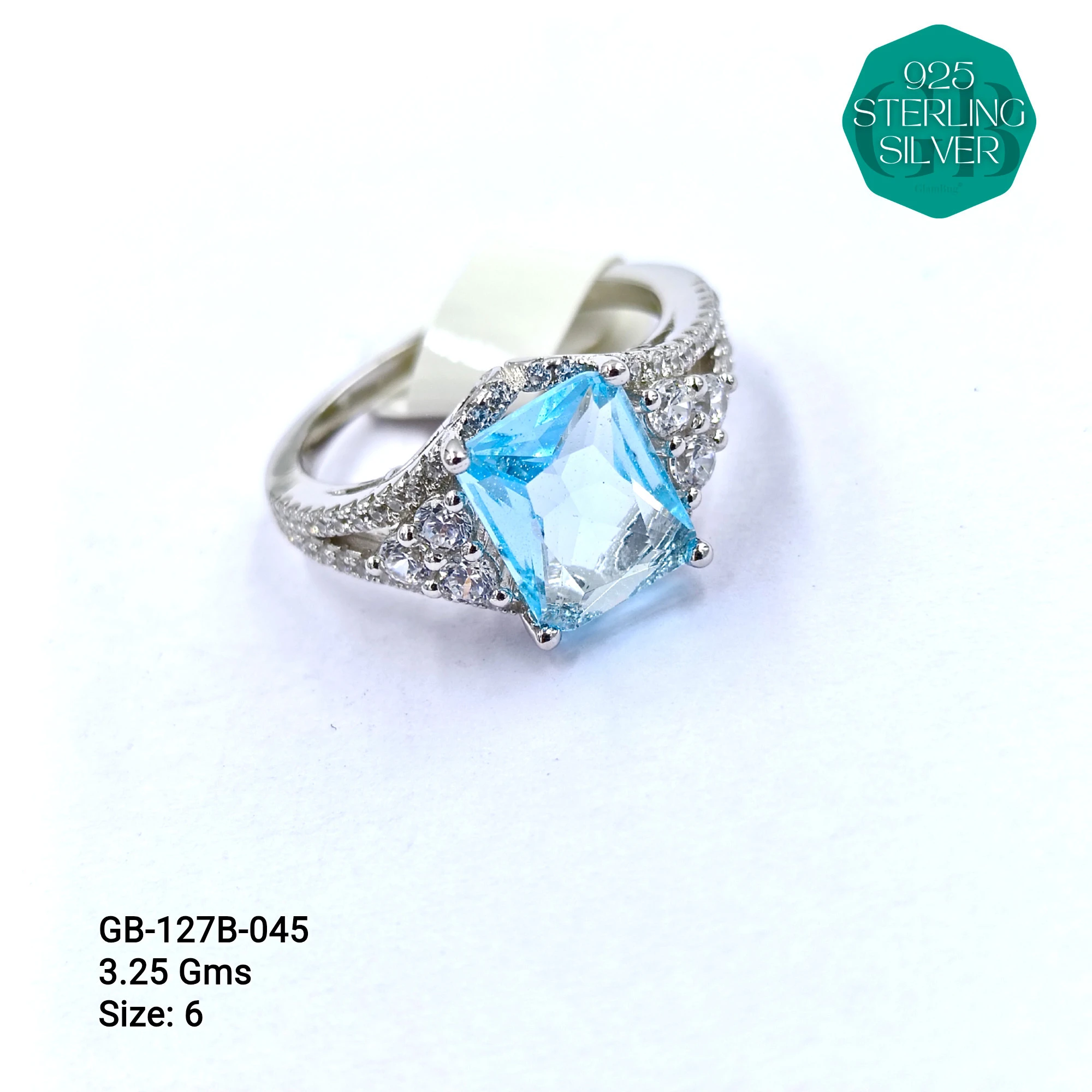 LUXURY - PREMIUM RINGS B - Premium 925 Silver Jewellery - SKU: GB-127B-045 - Hyderabad Silver Importers