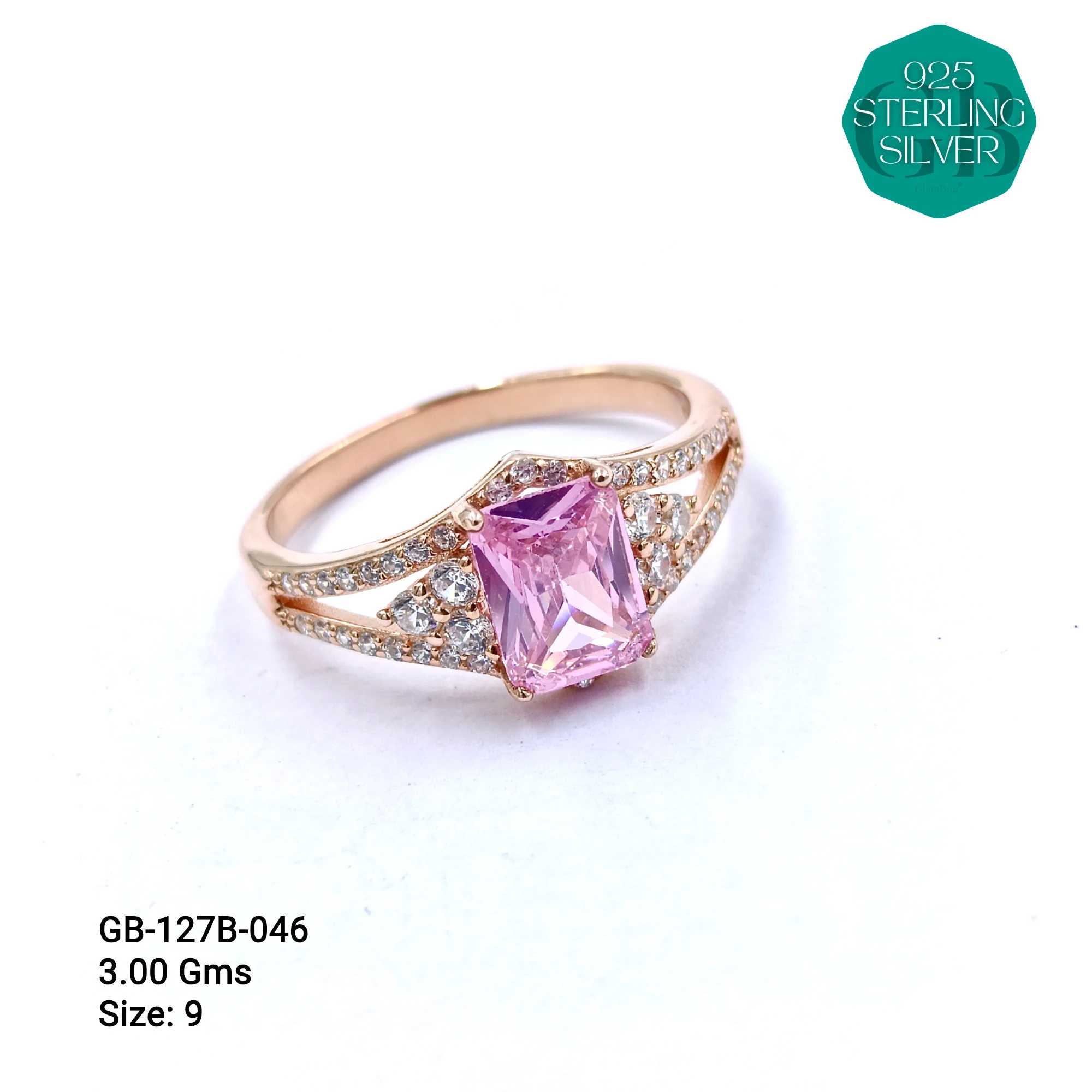 LUXURY - PREMIUM RINGS B - Premium 925 Silver Jewellery - SKU: GB-127B-046 - Hyderabad Silver Importers