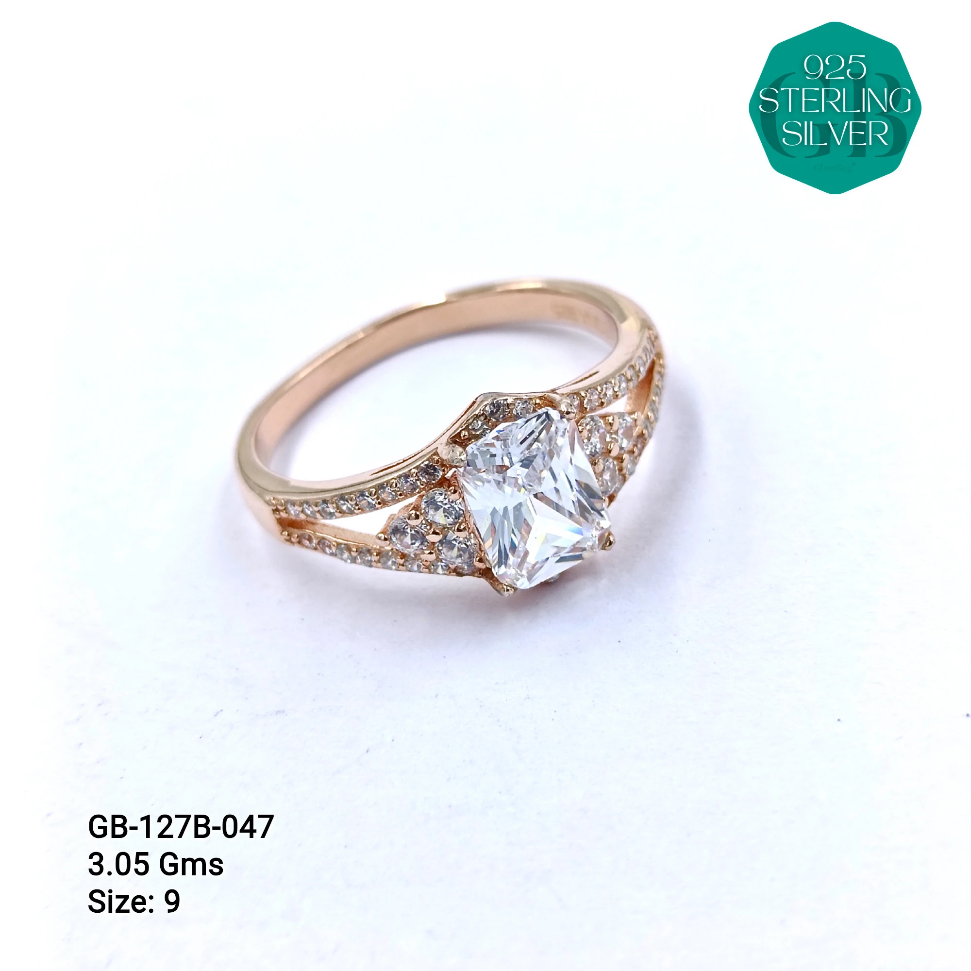 LUXURY - PREMIUM RINGS B - Premium 925 Silver Jewellery - SKU: GB-127B-047 - Hyderabad Silver Importers