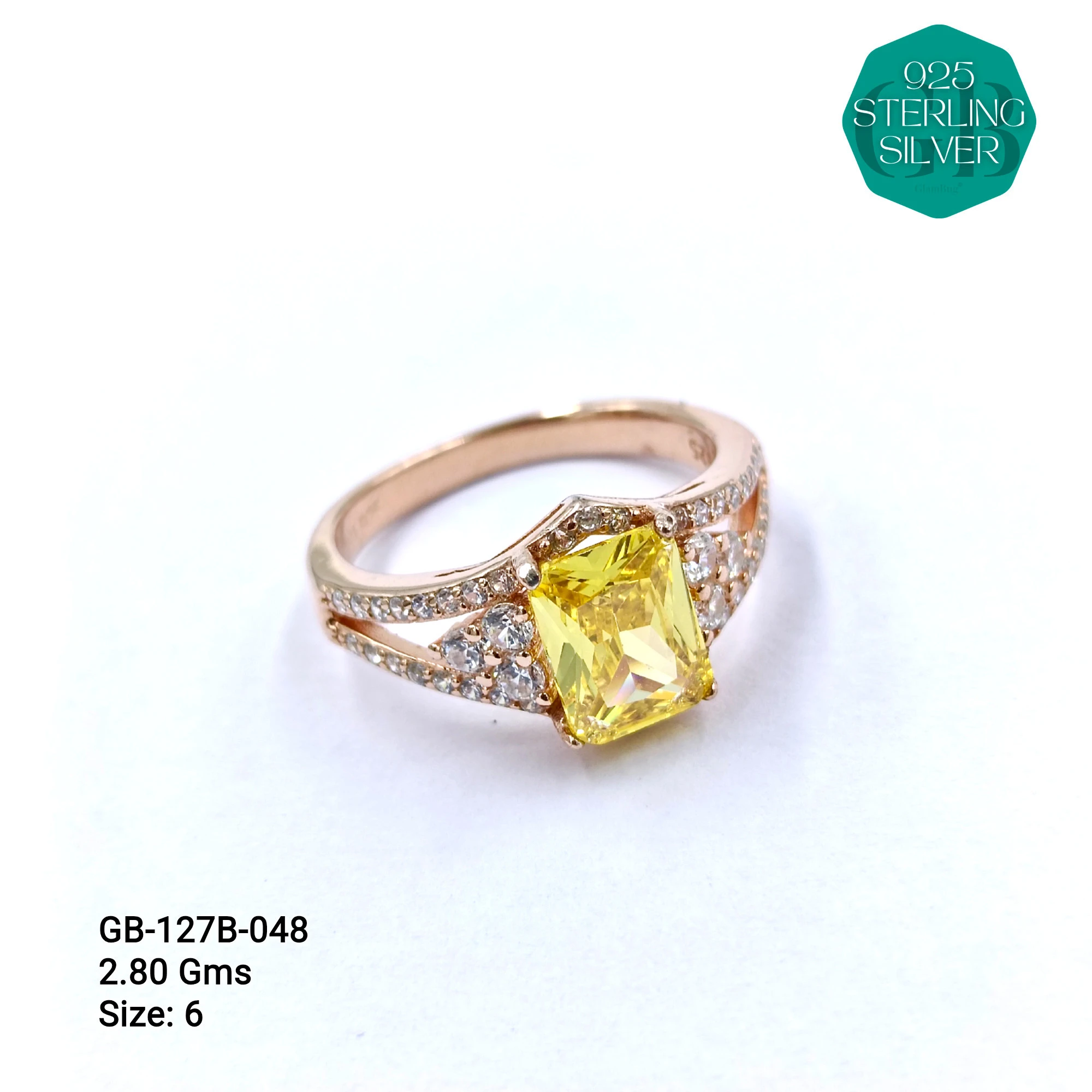 LUXURY - PREMIUM RINGS B - Premium 925 Silver Jewellery - SKU: GB-127B-048 - Hyderabad Silver Importers