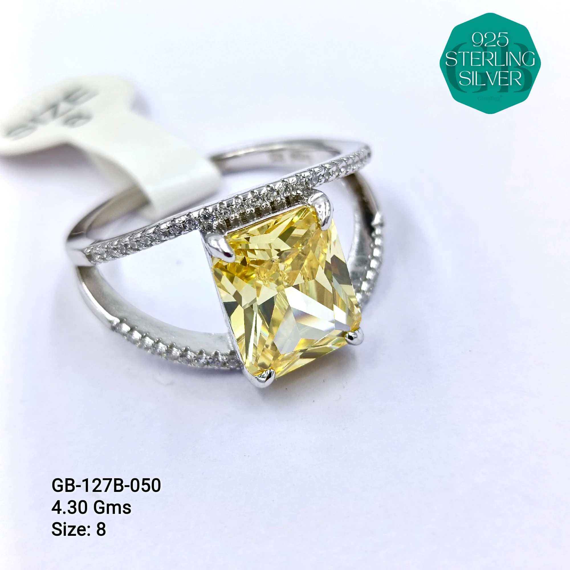 LUXURY - PREMIUM RINGS B - Premium 925 Silver Jewellery - SKU: GB-127B-050 - Hyderabad Silver Importers