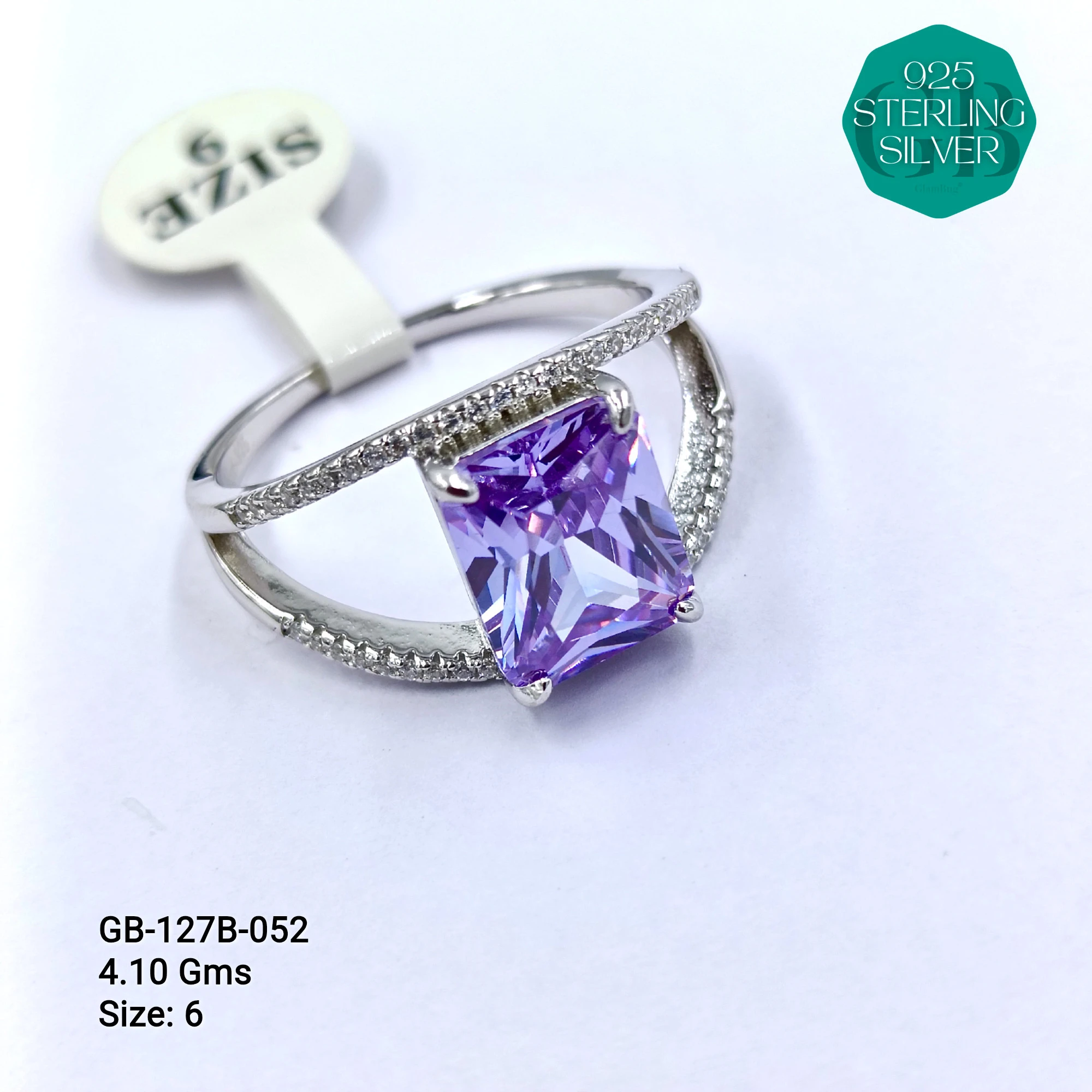 LUXURY - PREMIUM RINGS B - Premium 925 Silver Jewellery - SKU: GB-127B-052 - Hyderabad Silver Importers