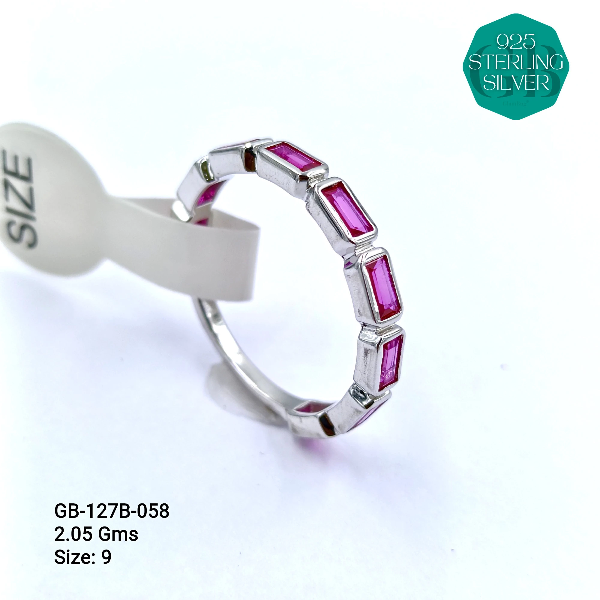 LUXURY - PREMIUM RINGS B - Premium 925 Silver Jewellery - SKU: GB-127B-058 - Hyderabad Silver Importers