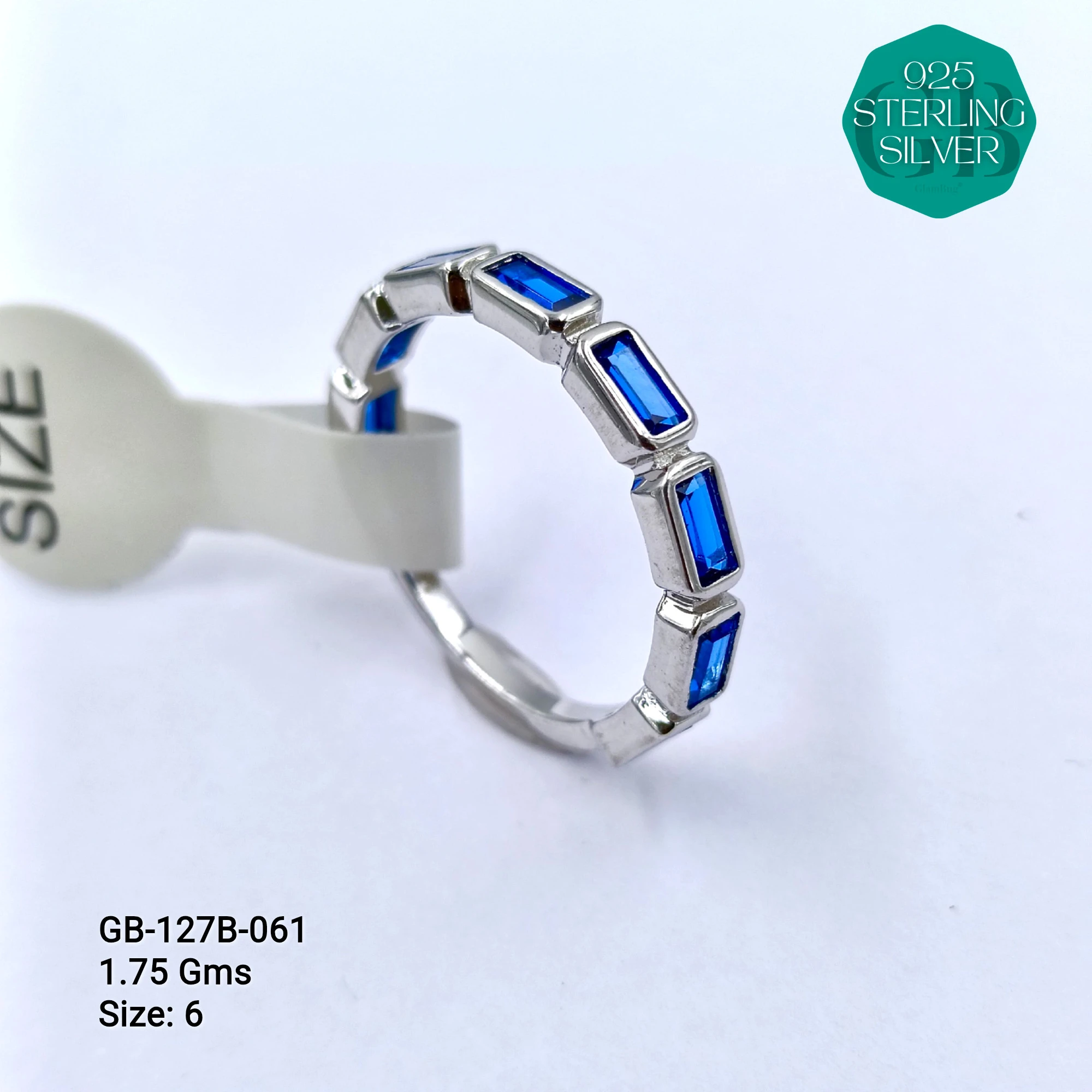 LUXURY - PREMIUM RINGS B - Premium 925 Silver Jewellery - SKU: GB-127B-061 - Hyderabad Silver Importers