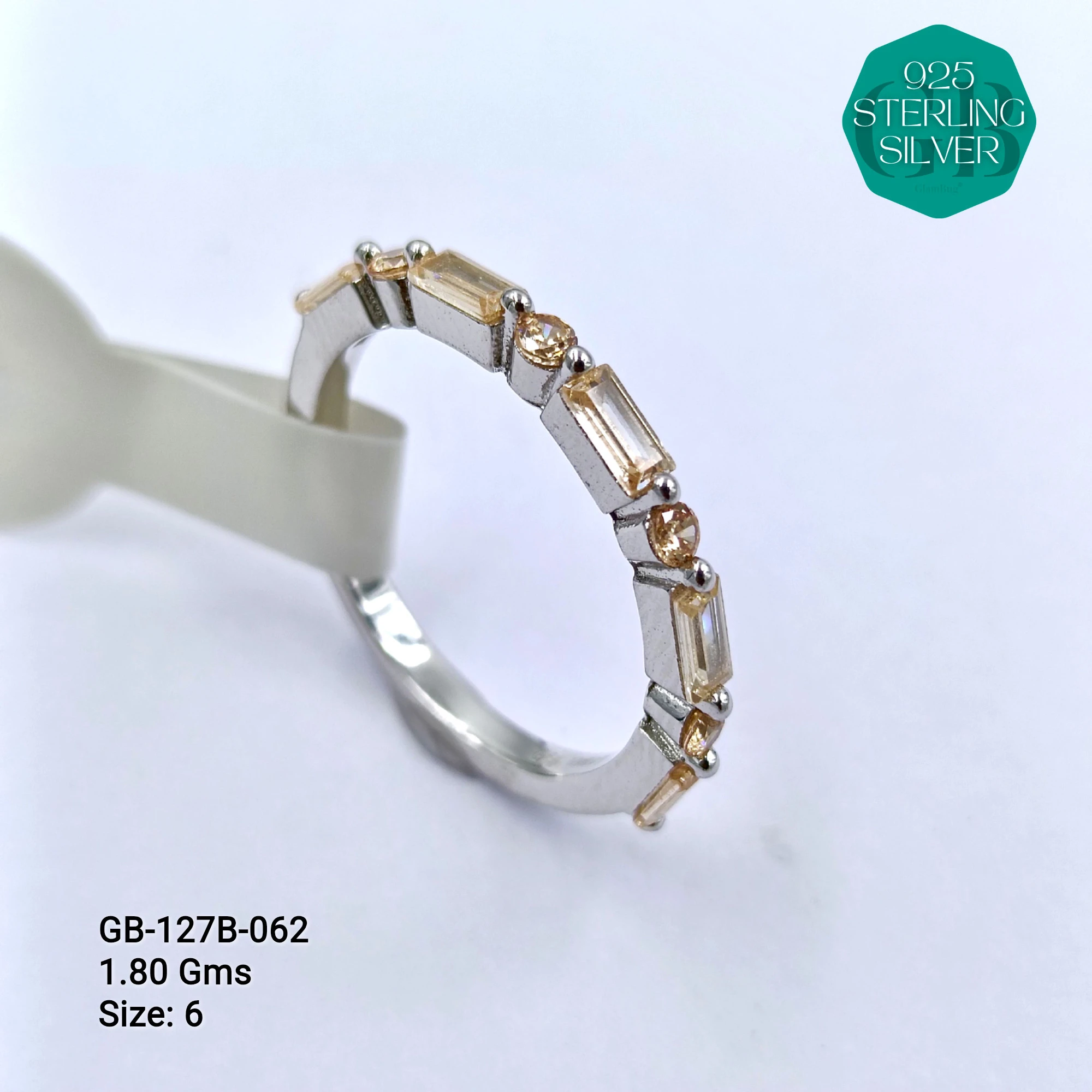 LUXURY - PREMIUM RINGS B - Premium 925 Silver Jewellery - SKU: GB-127B-062 - Hyderabad Silver Importers